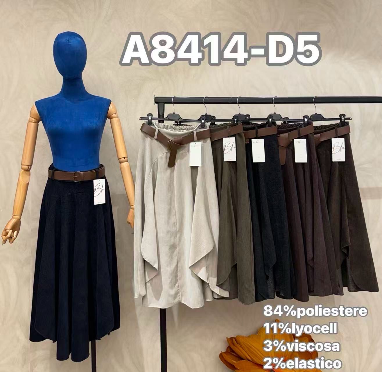 Flared Midi Skirt with Belt