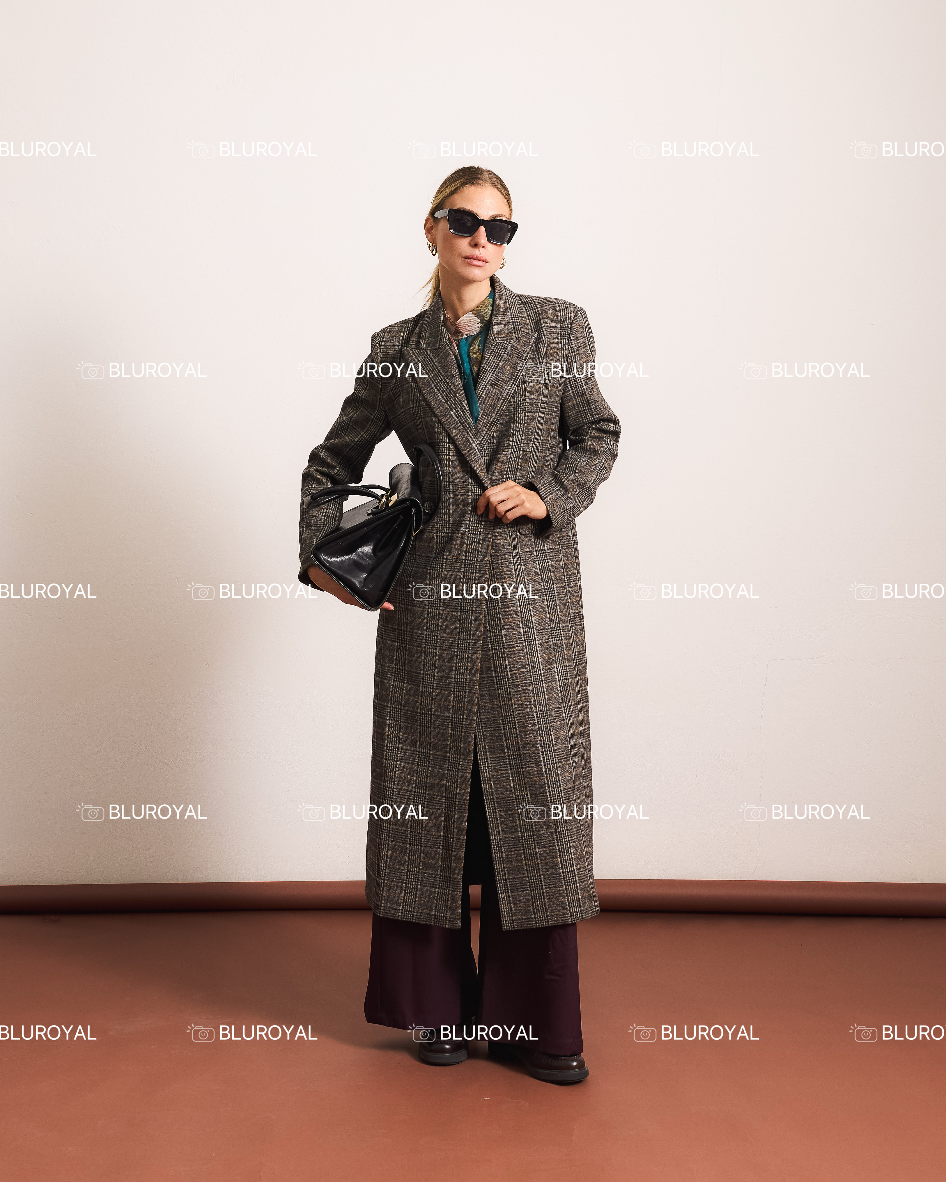 Checked Maxi Coat