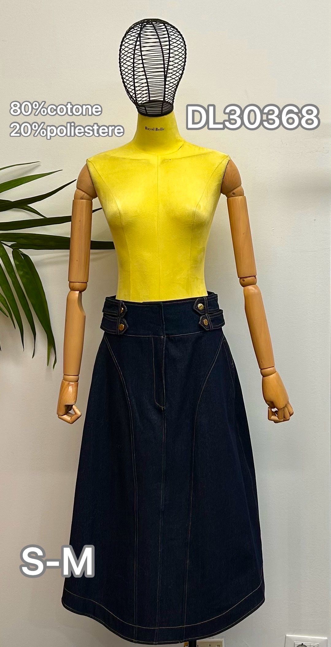 A-line Midi Skirt with Buttons