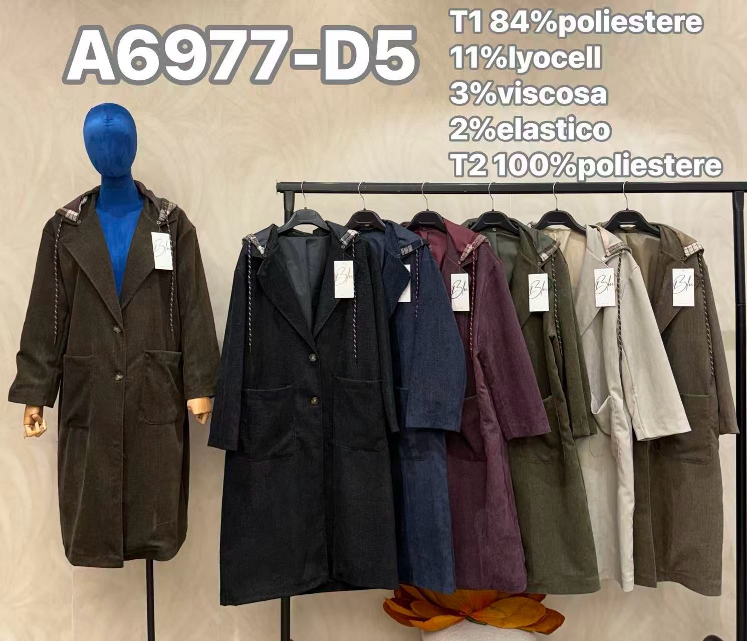 Knee-Length Coat with Lapels