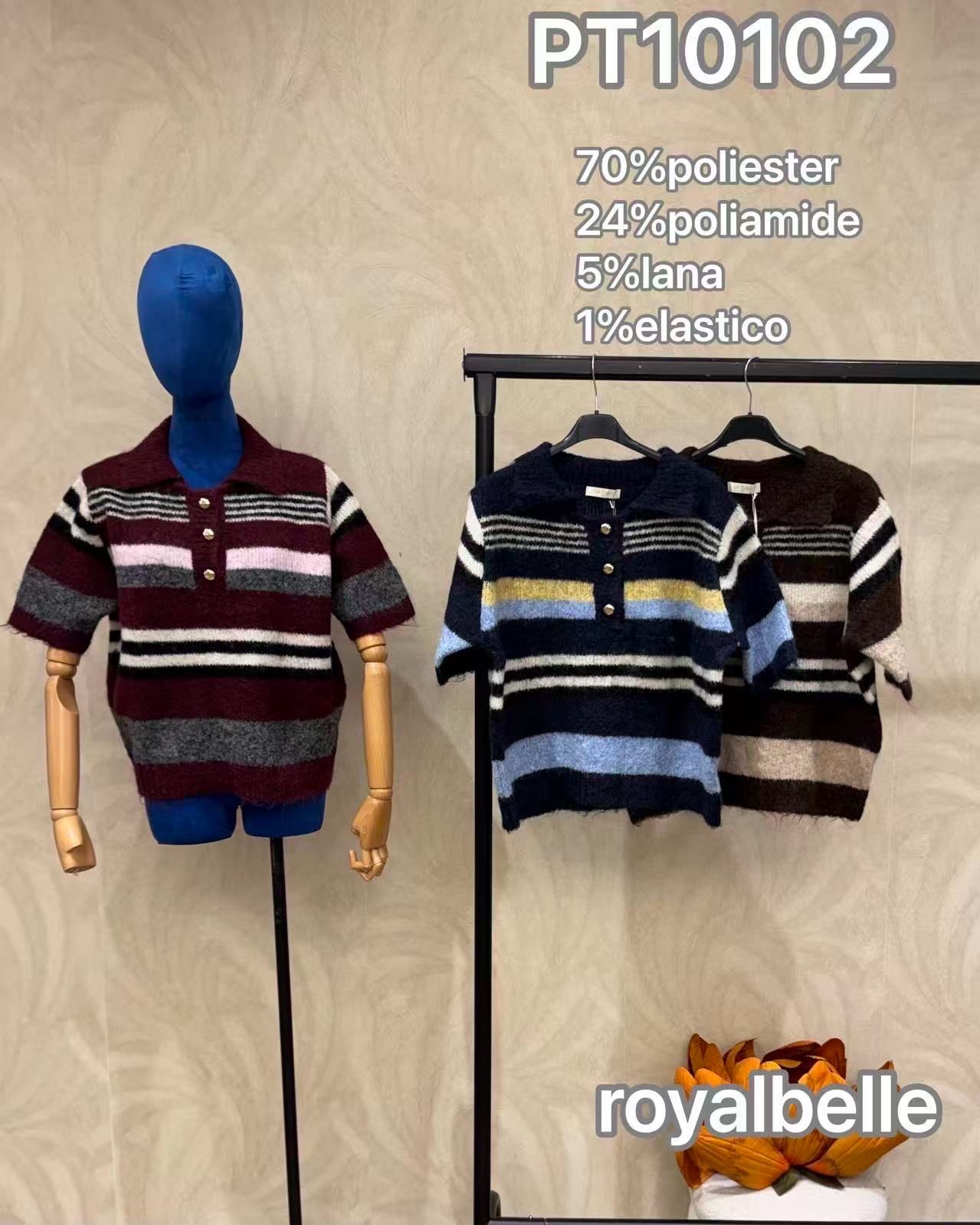 Striped Polo Sweater