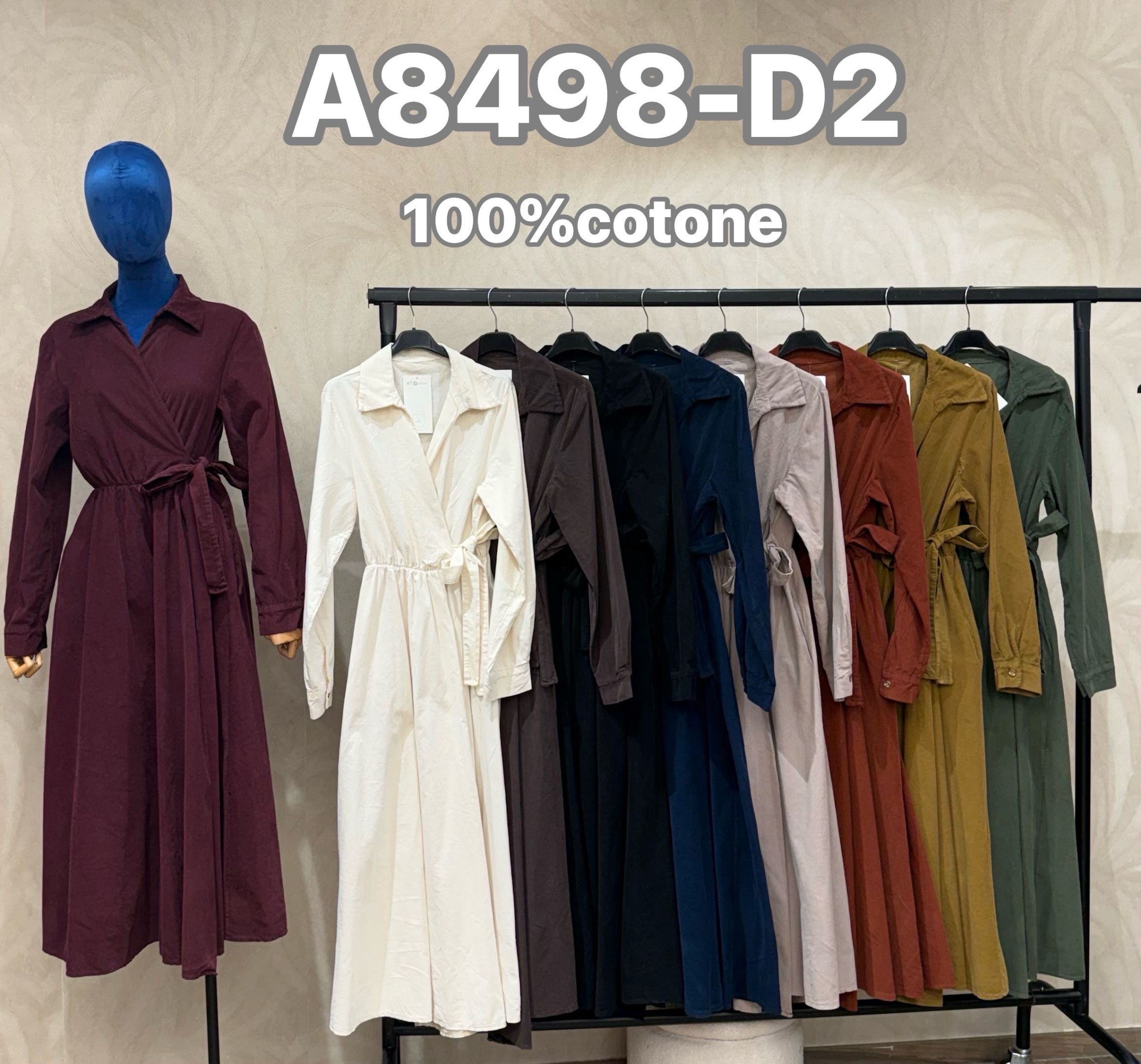 Midi Wrap Shirt Dress with Belt