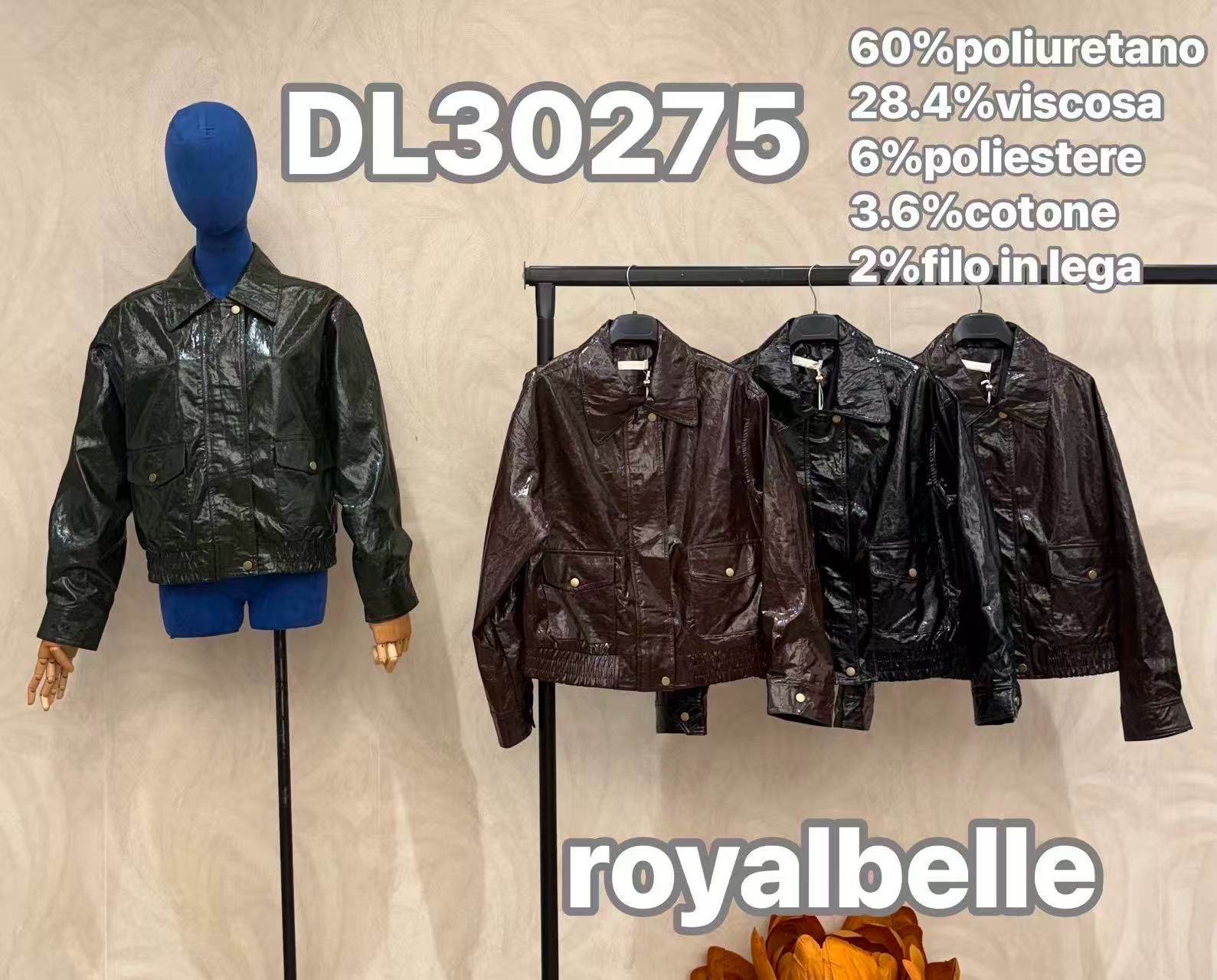 Faux Leather Jacket with Collar
