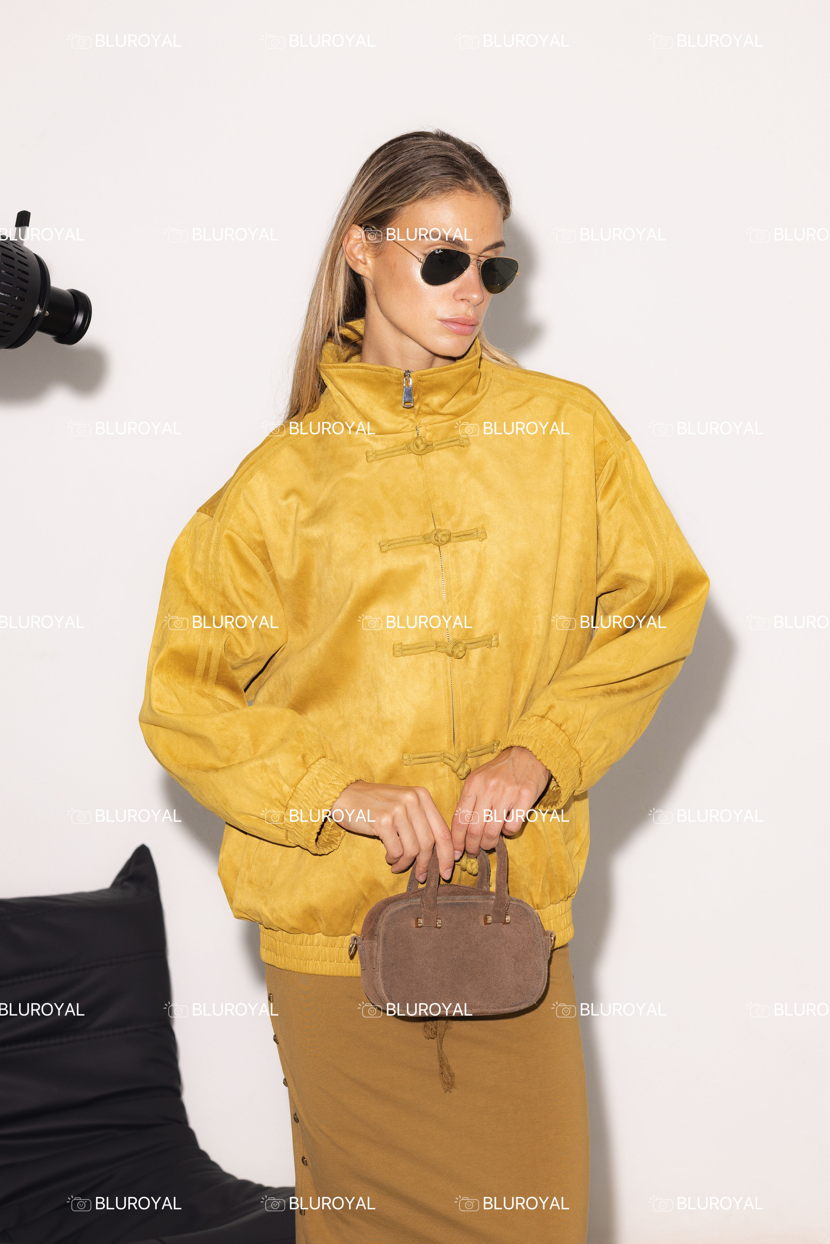 Oversize Jacket with Stand Collar