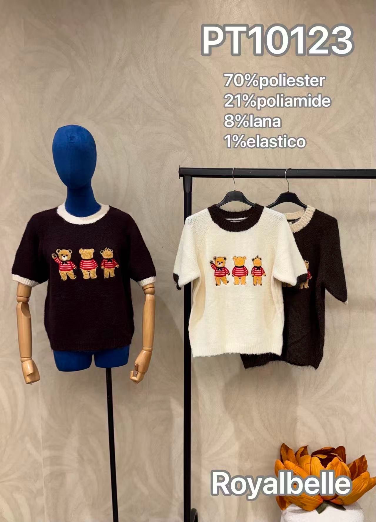 Cropped Sweater with Embroidery