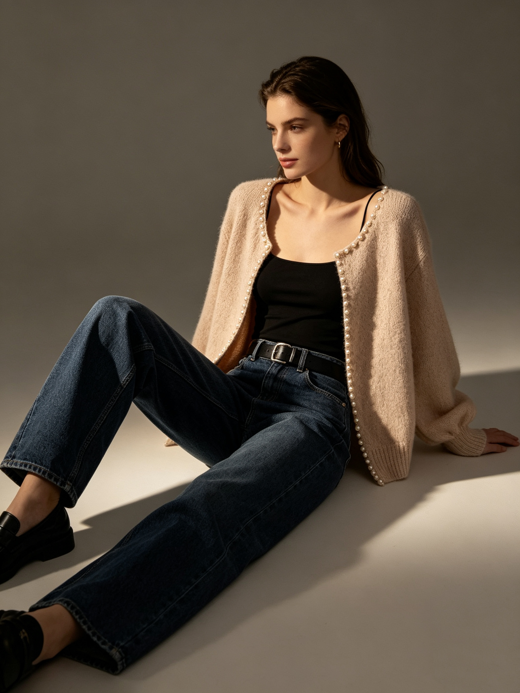 Fluffy V‑Neck Cardigan