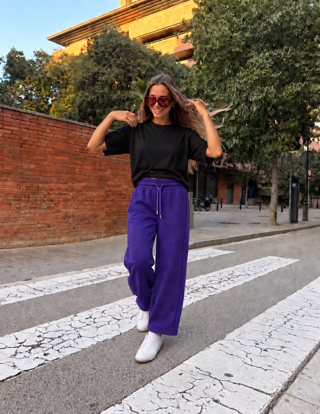 Wide‑Leg Drawstring Trousers