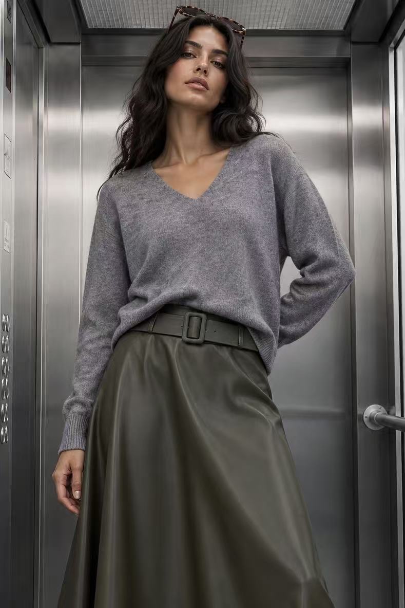 Relaxed V‑Neck Sweater