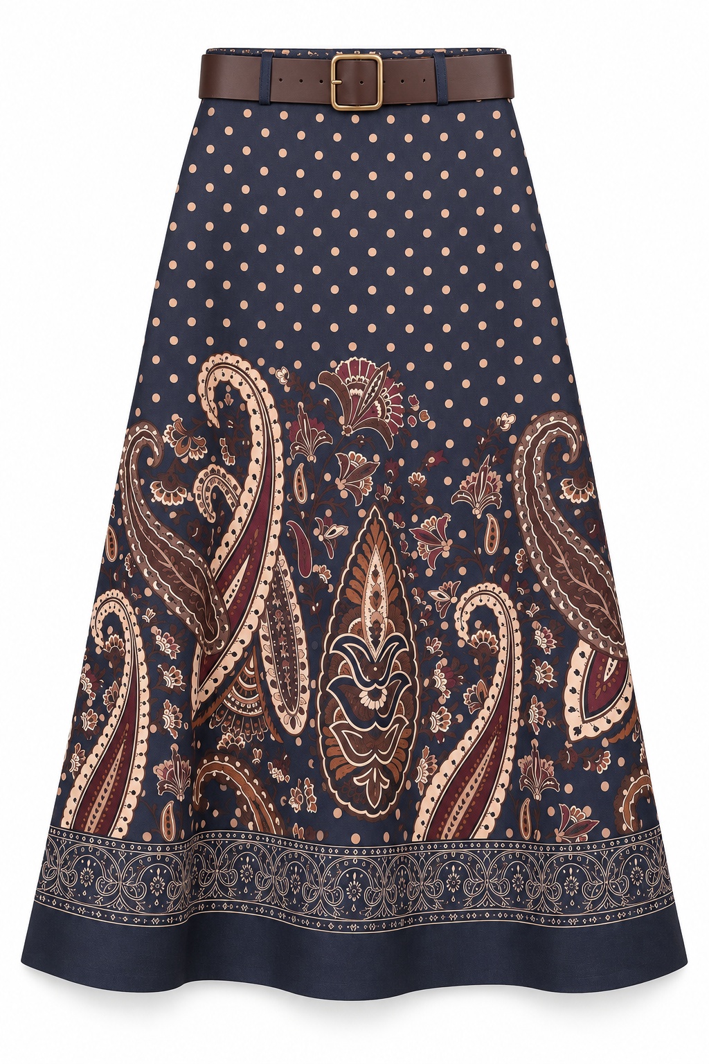 Paisley A-line Maxi Skirt