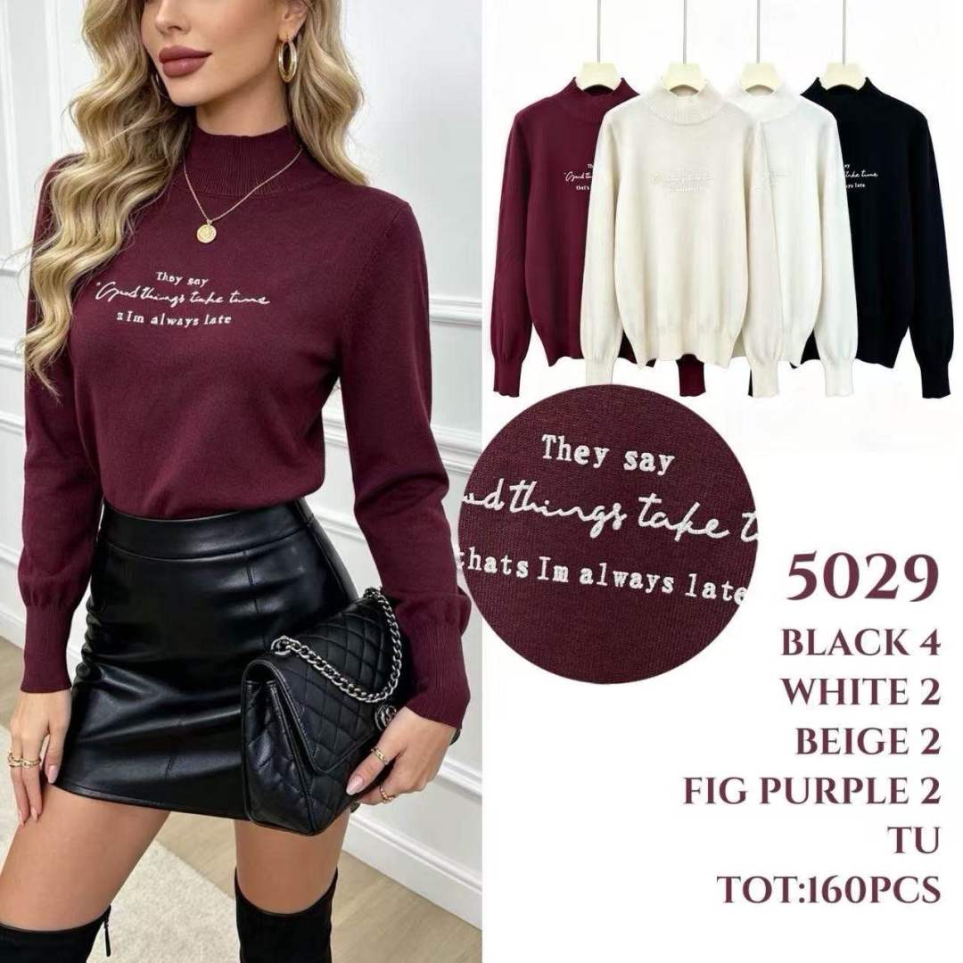 Ribbed Mock-Neck Sweater