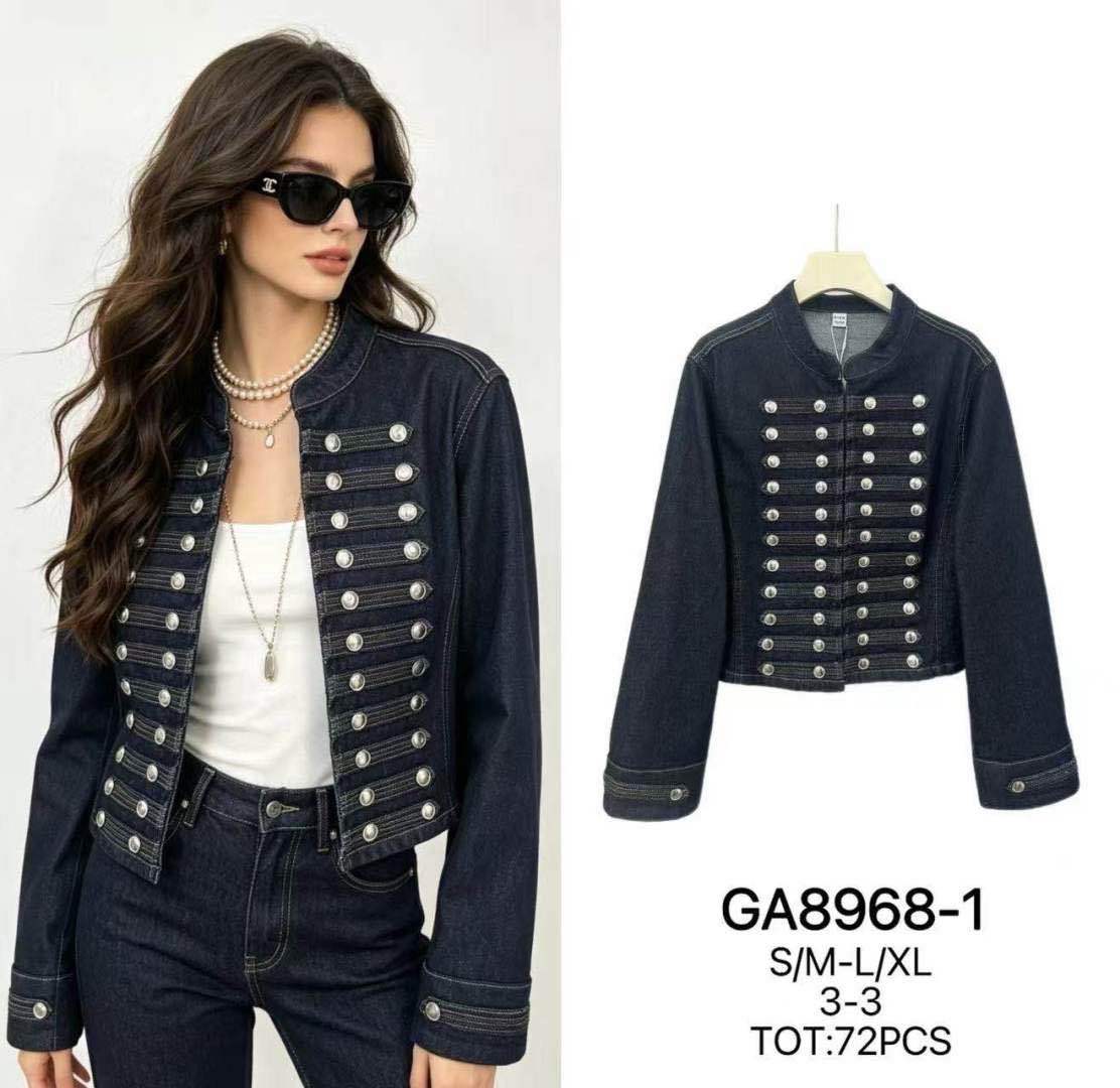 Denim Jacket with Stand Collar