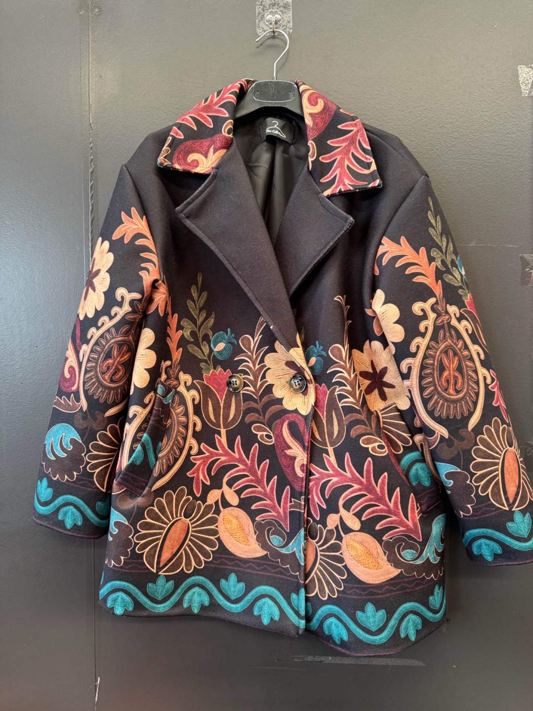 Extended Paisley Tailored Coat