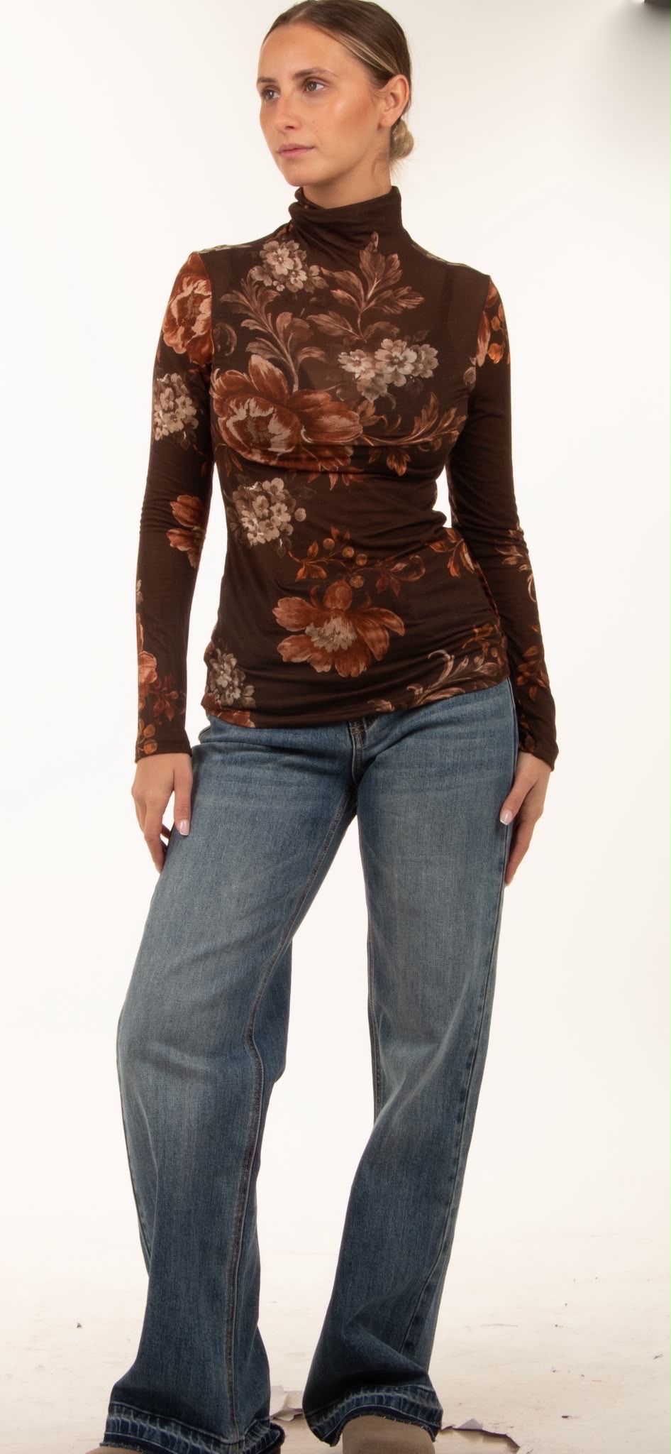 Fitted Top with Mock Neck