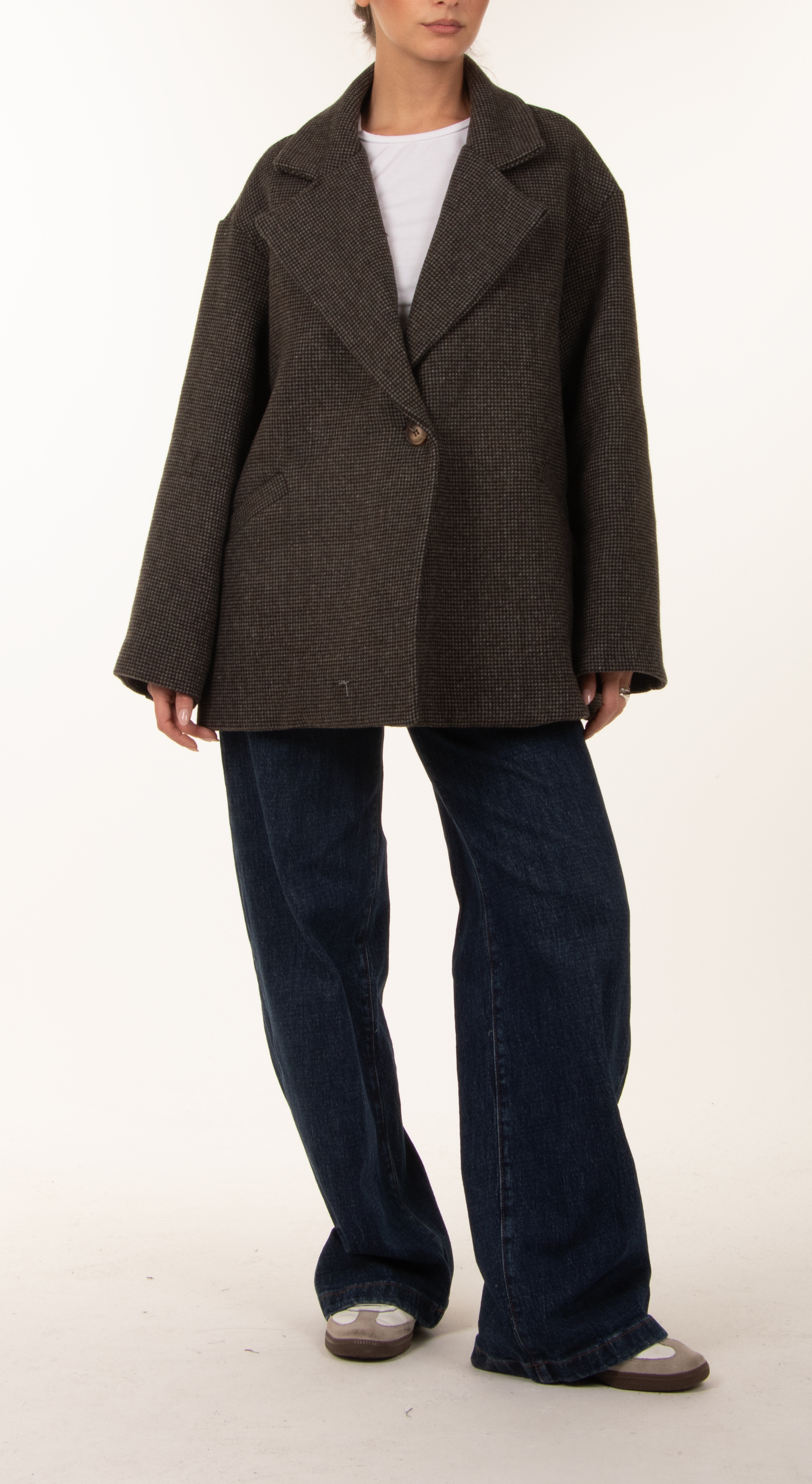 Long Checked Coat