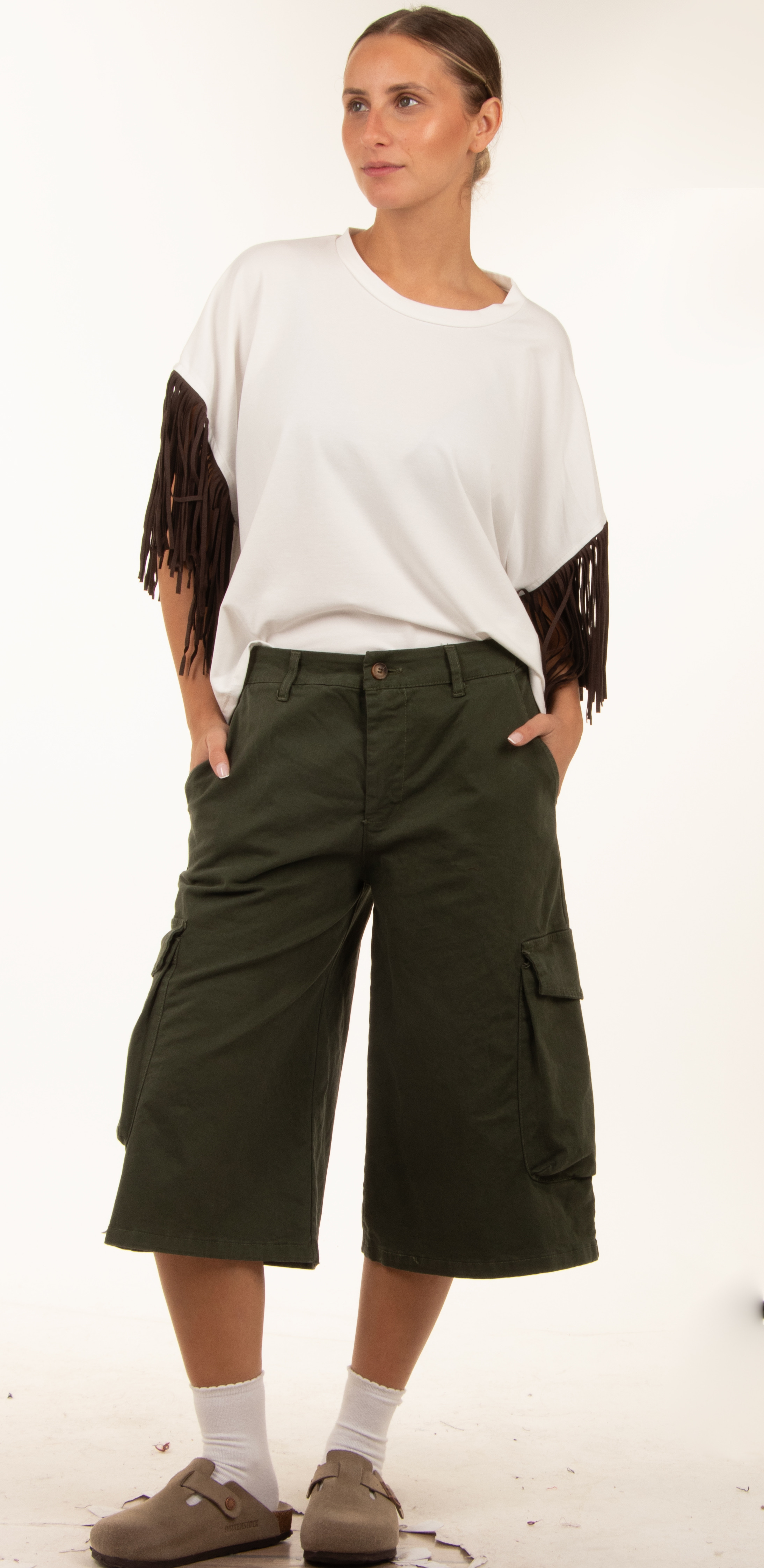 Relaxed Cargo Trousers 7/8
