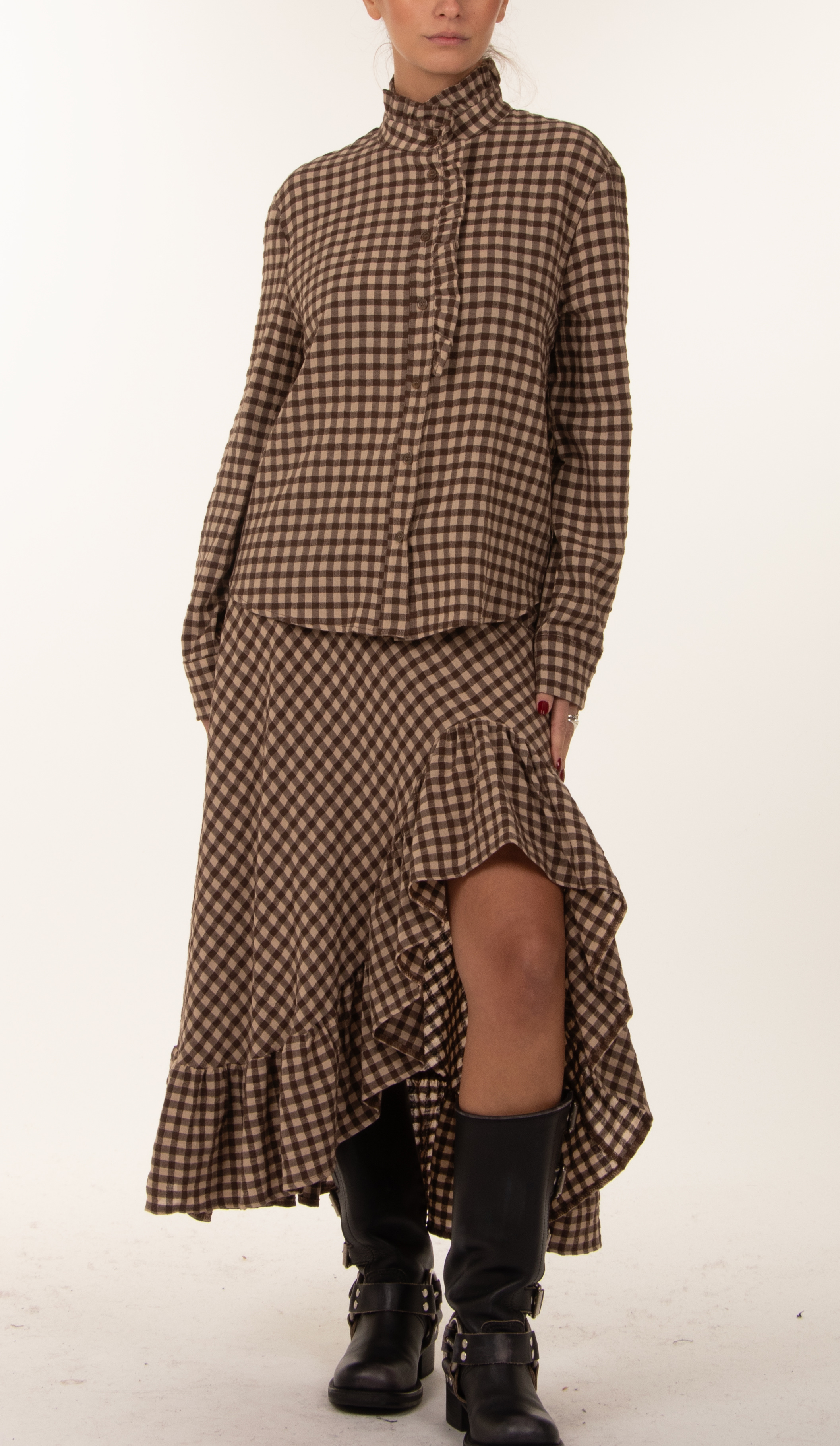 Relaxed Shirt with Stand Collar