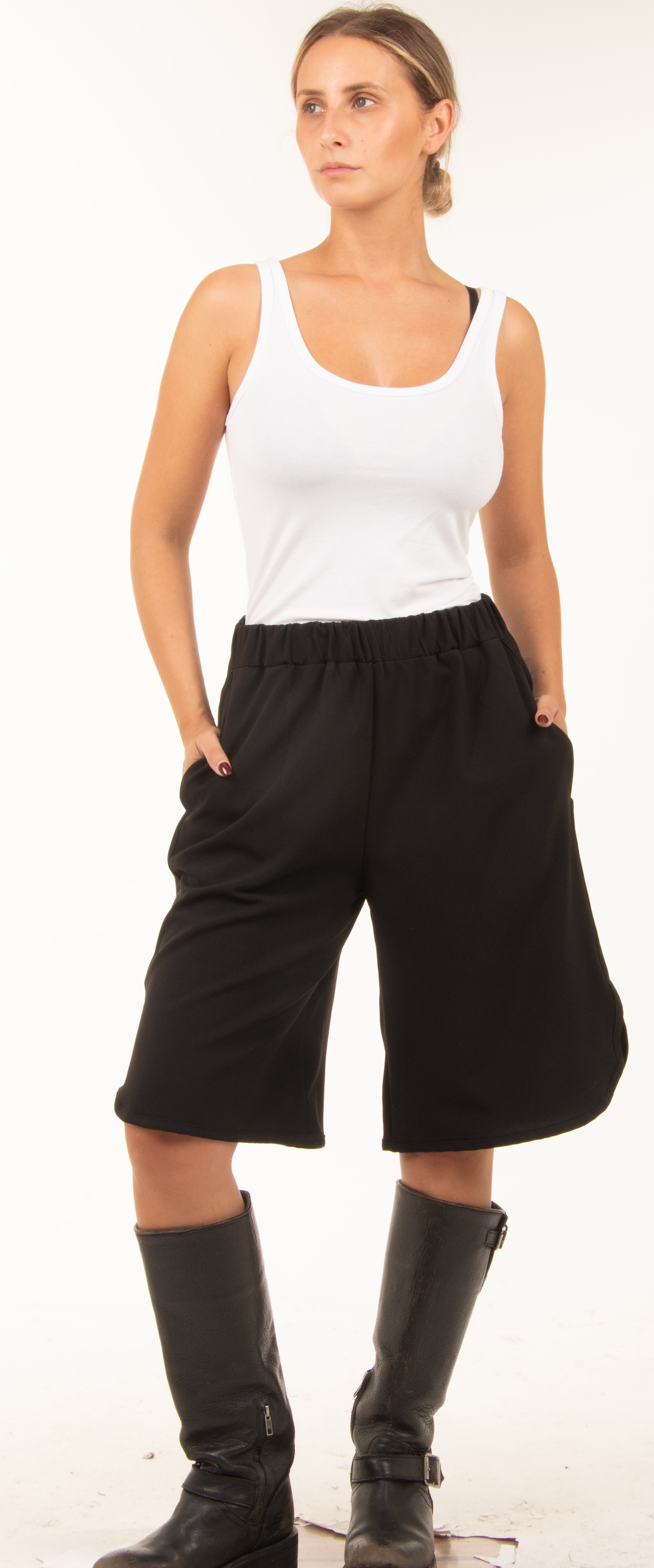Elastic-Waist Bermuda Shorts