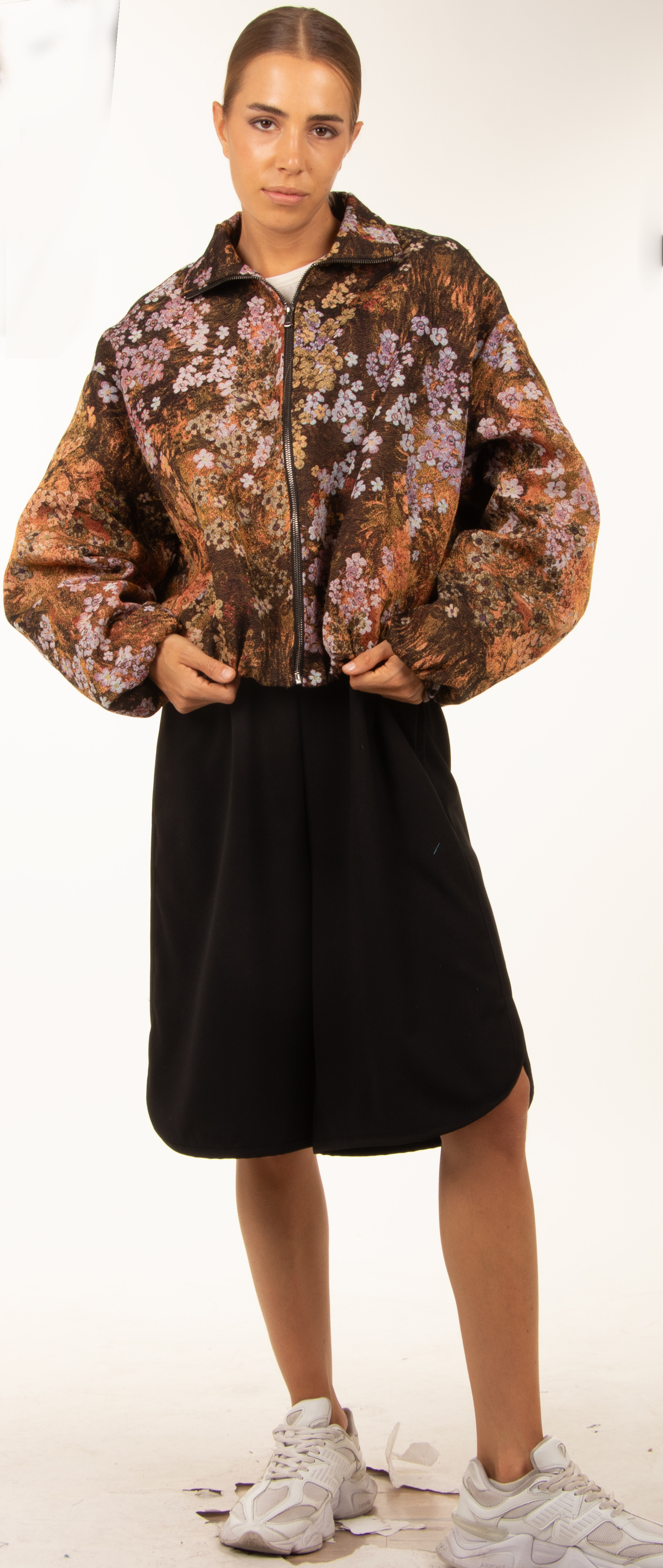 Oversized Floral Bomber Jacket