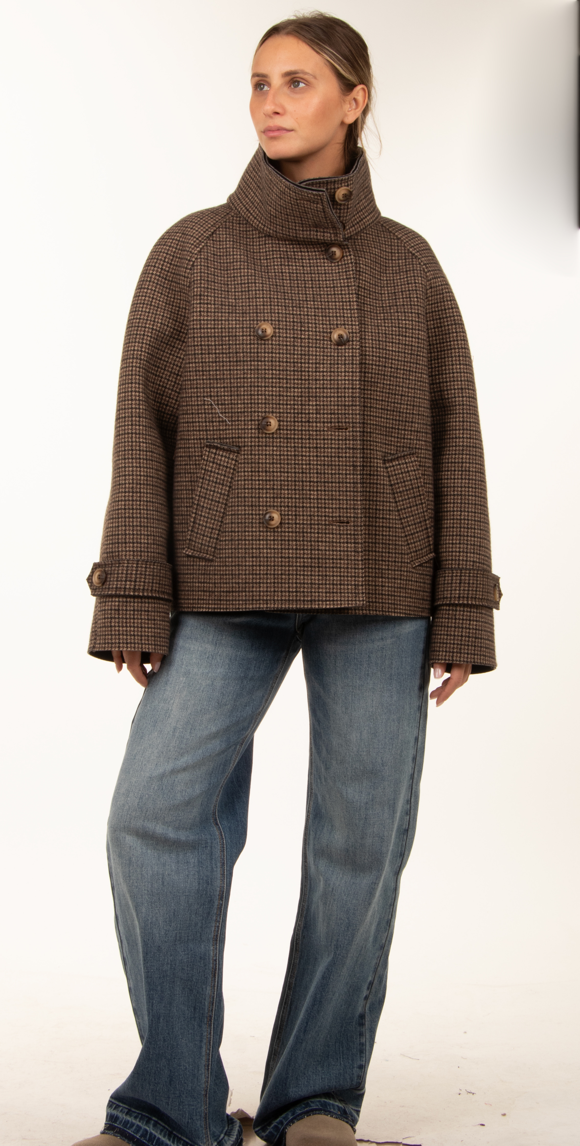 Relaxed Coat with Stand Collar