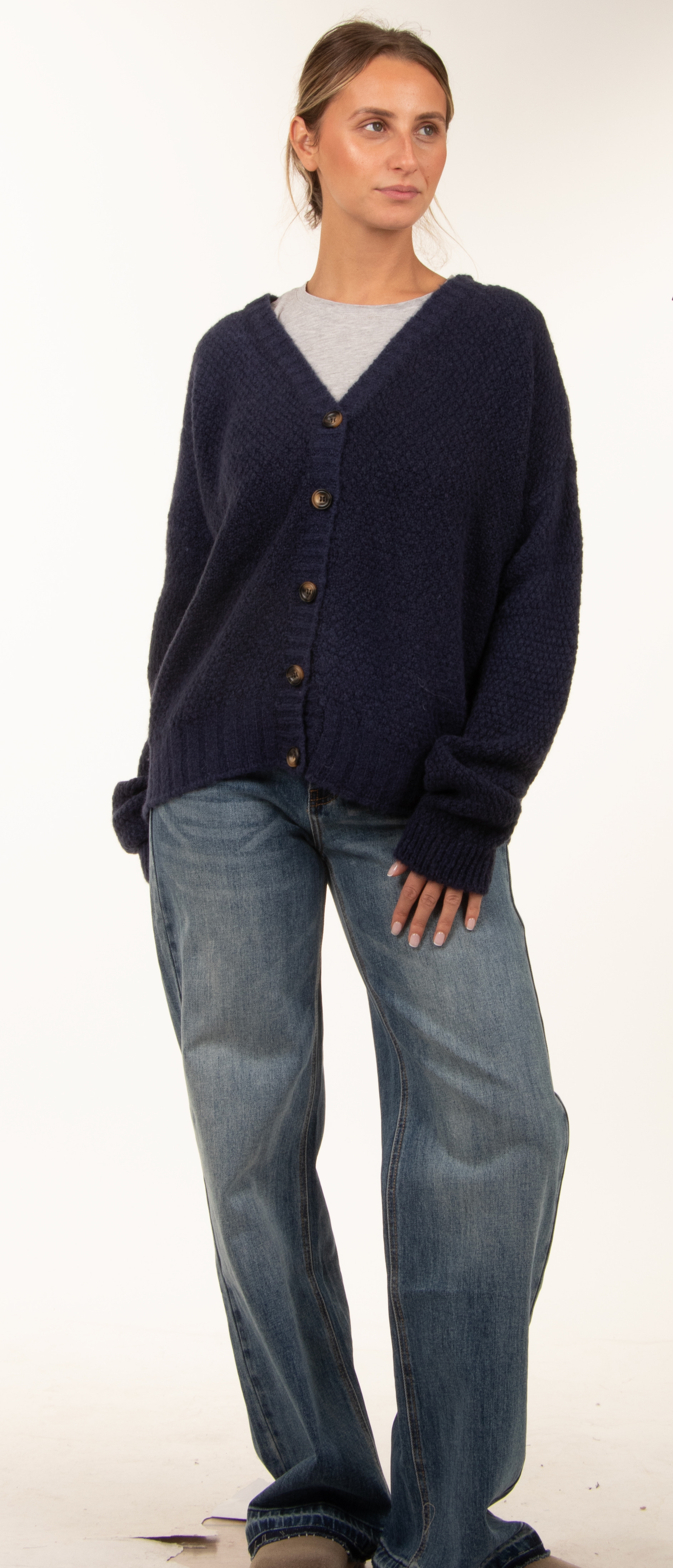 Relaxed V‑Neck Cardigan