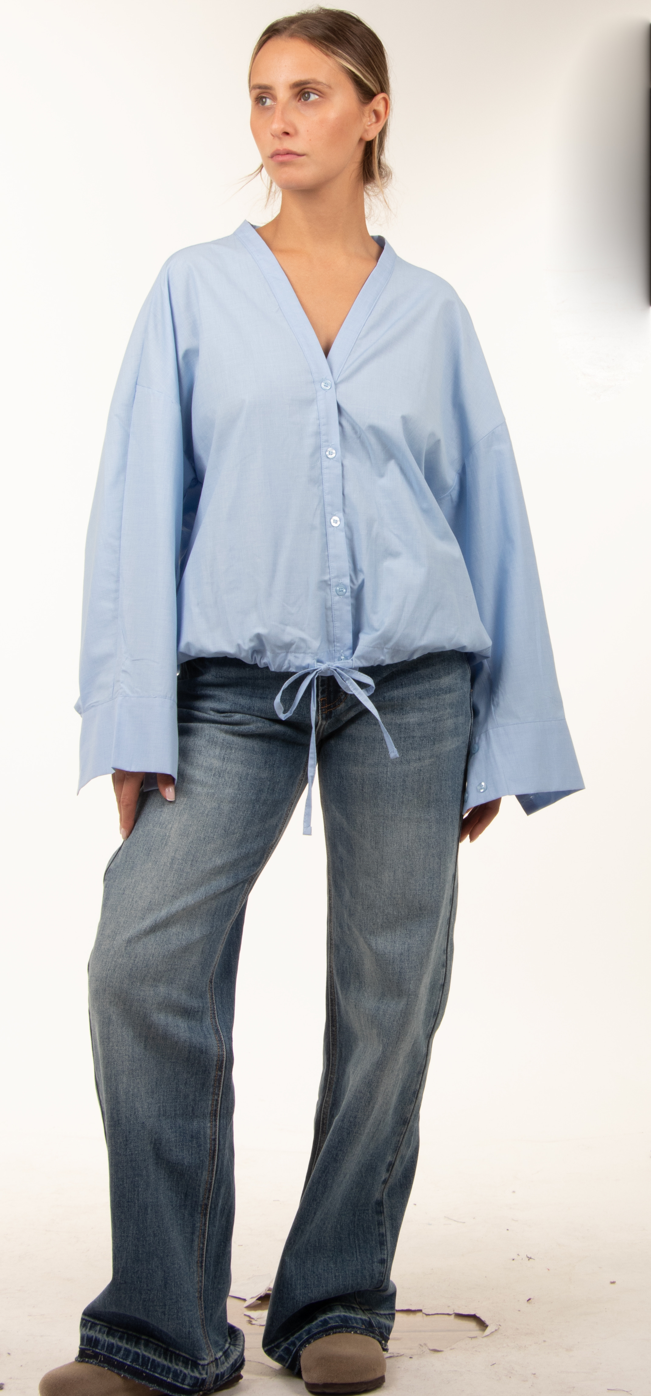 Oversize Shirt with Drawcord