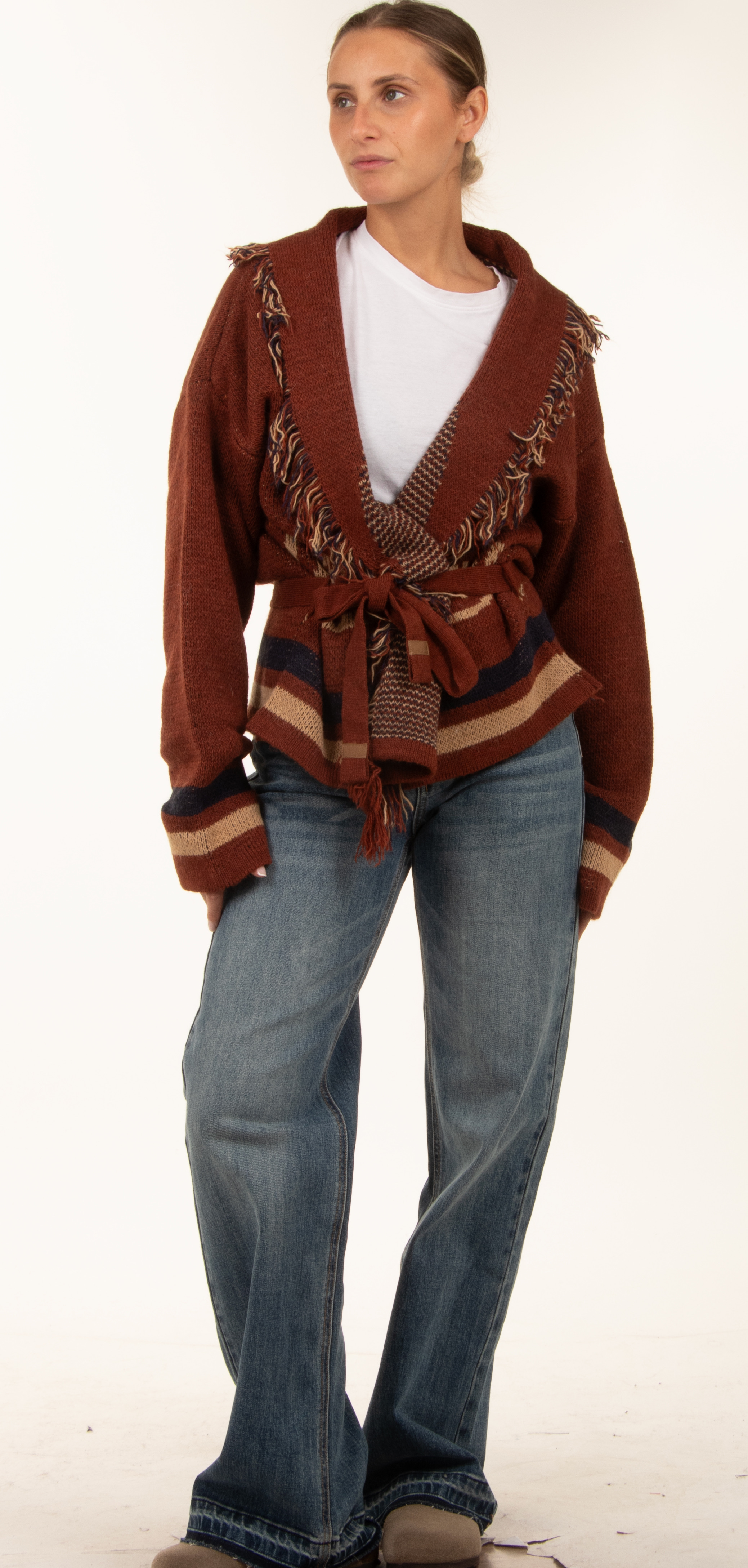 Oversized Fringed Cardigan