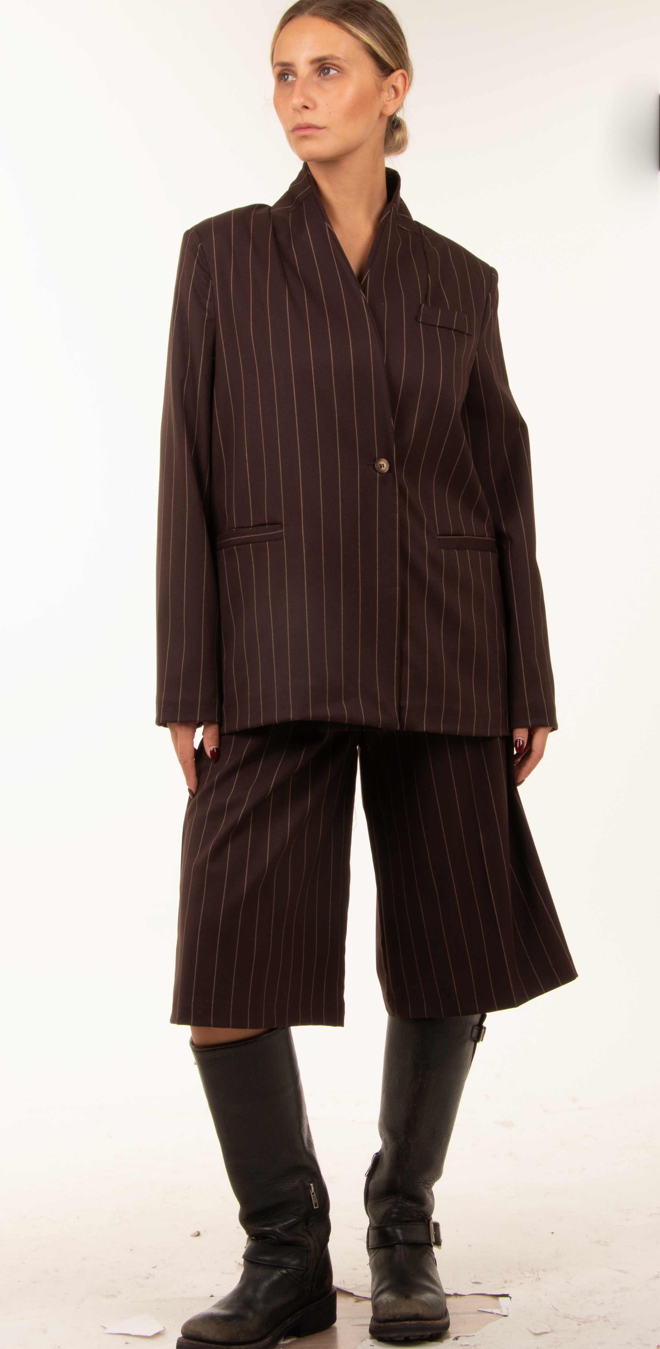 Tailored Pinstripe Blazer