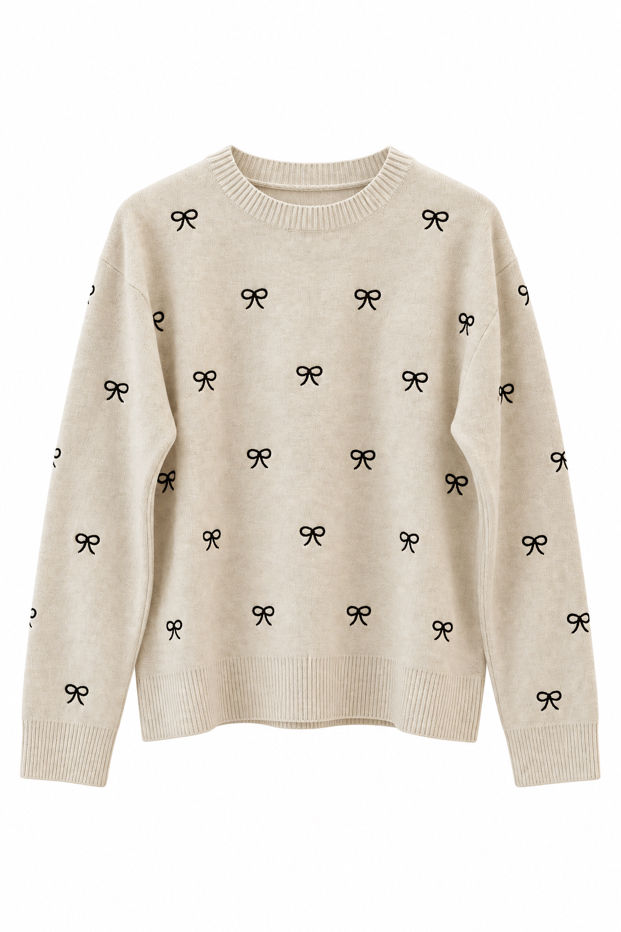 Regular Knit Sweater with Micro Pattern