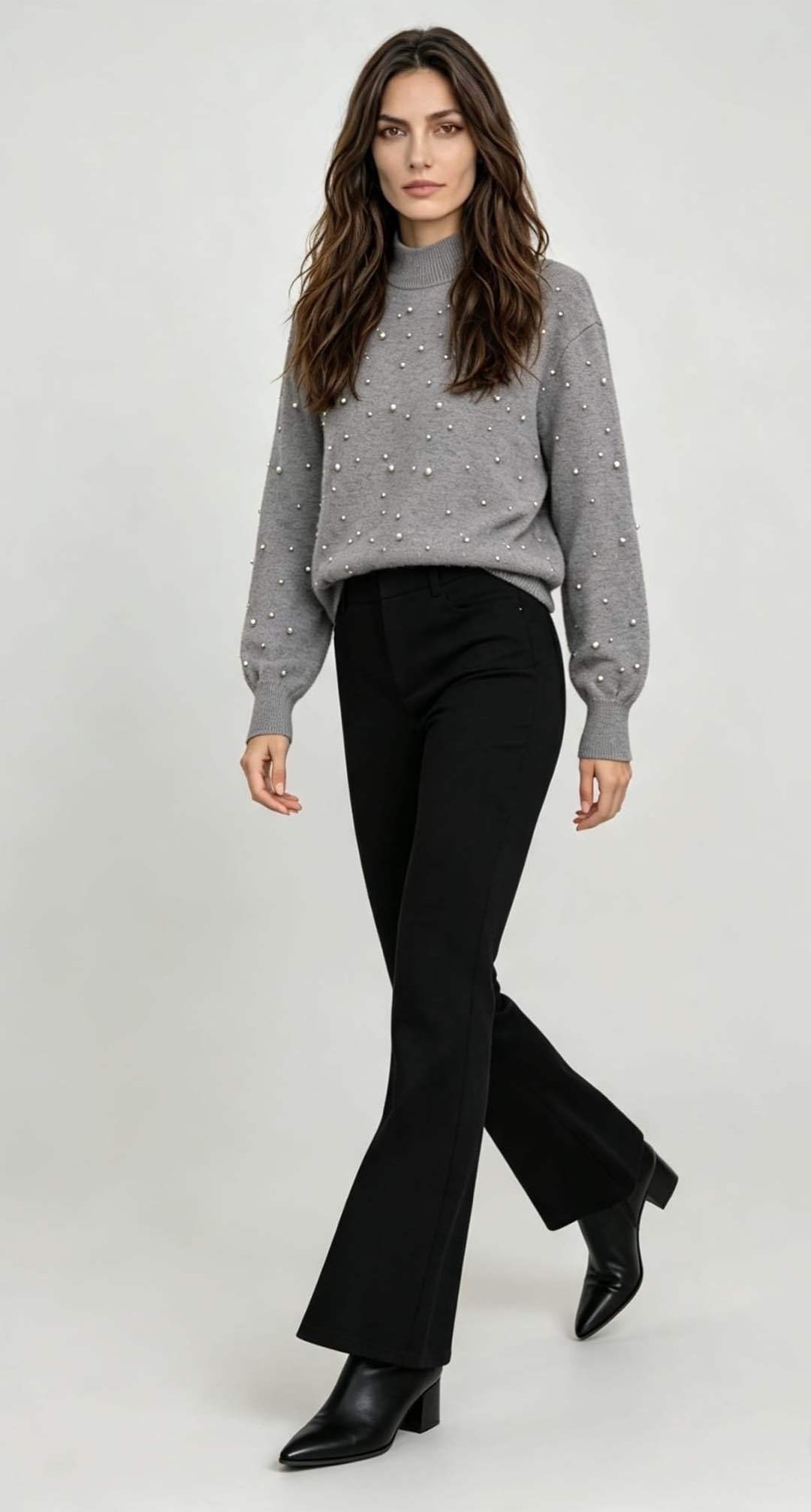 Turtleneck Sweater with Studs