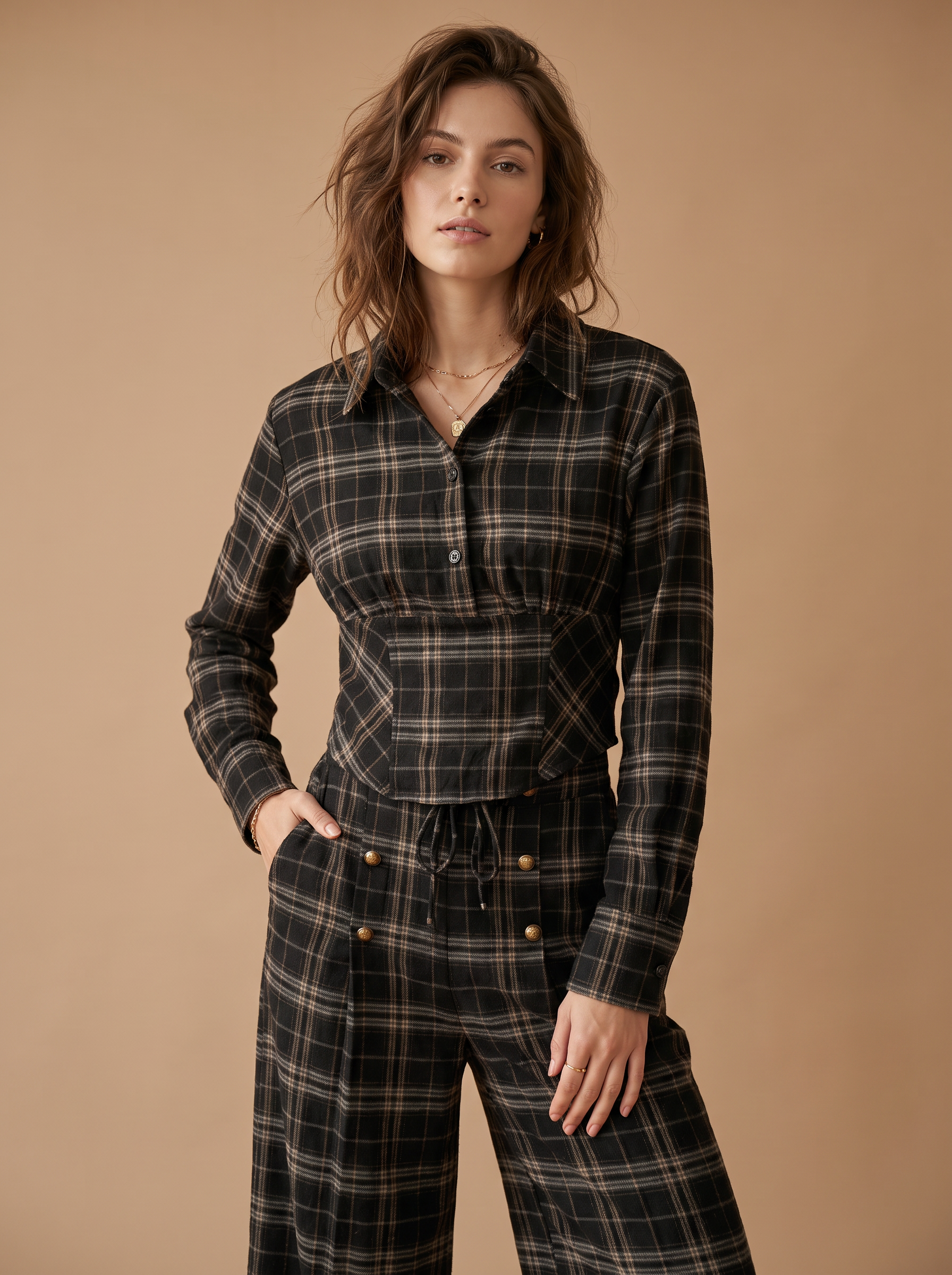 Cropped Wrap Top with Waist Ties