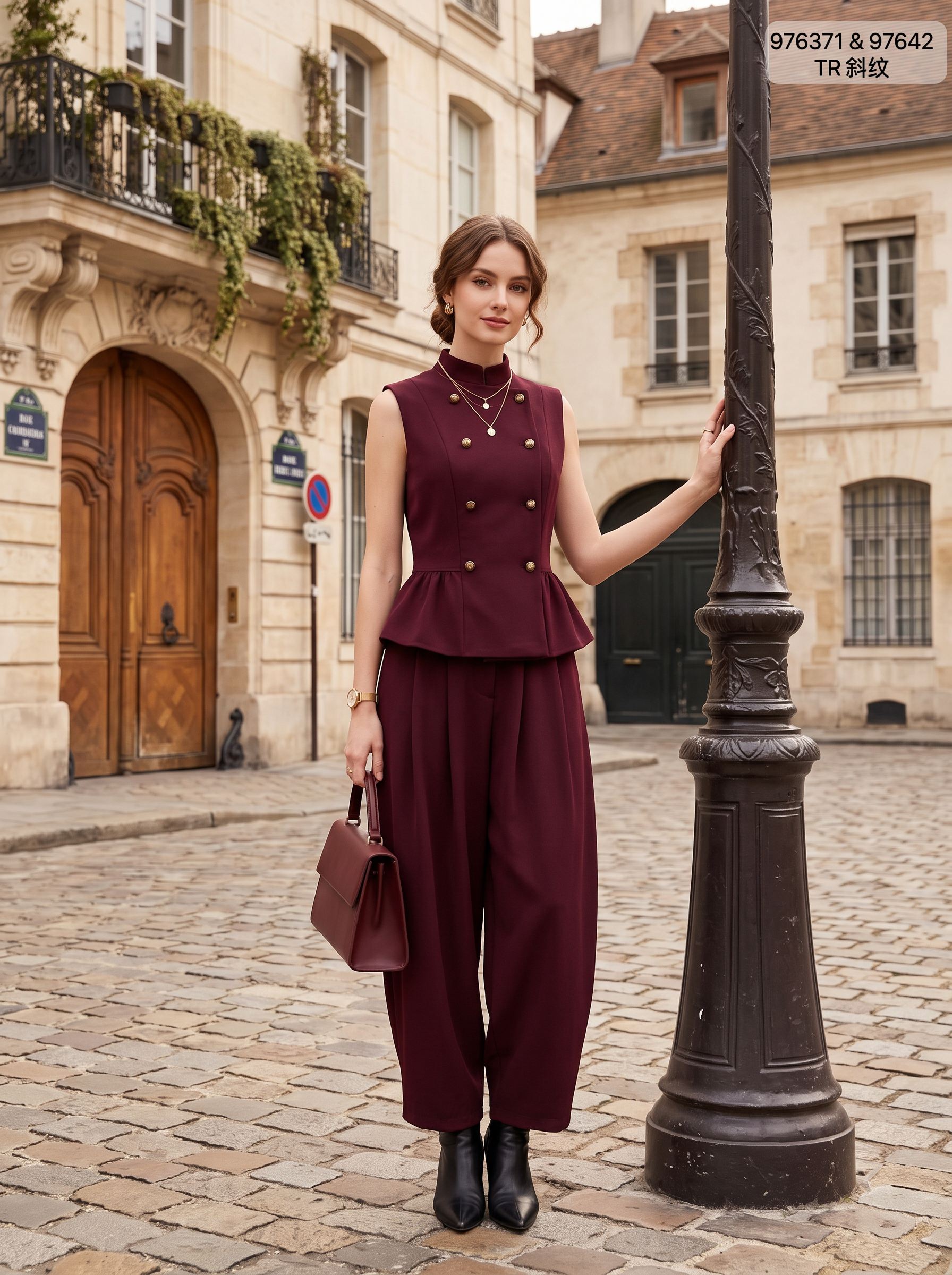 Peplum-Trim Blouse
