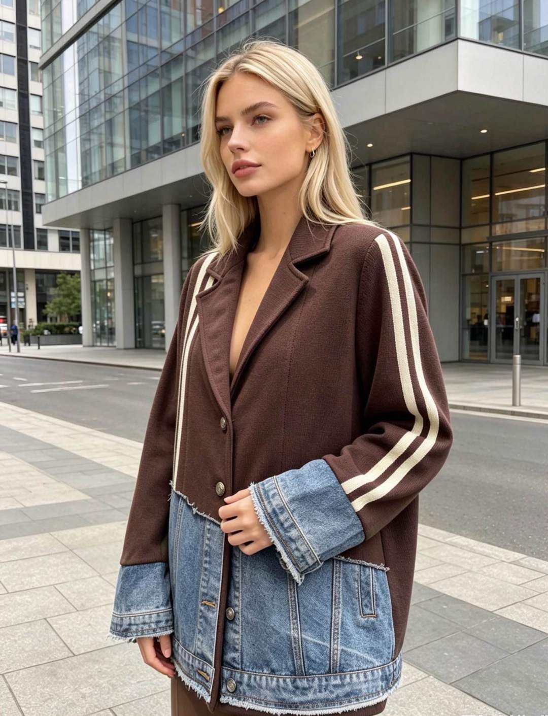 Oversized Blazer with Flap Collar