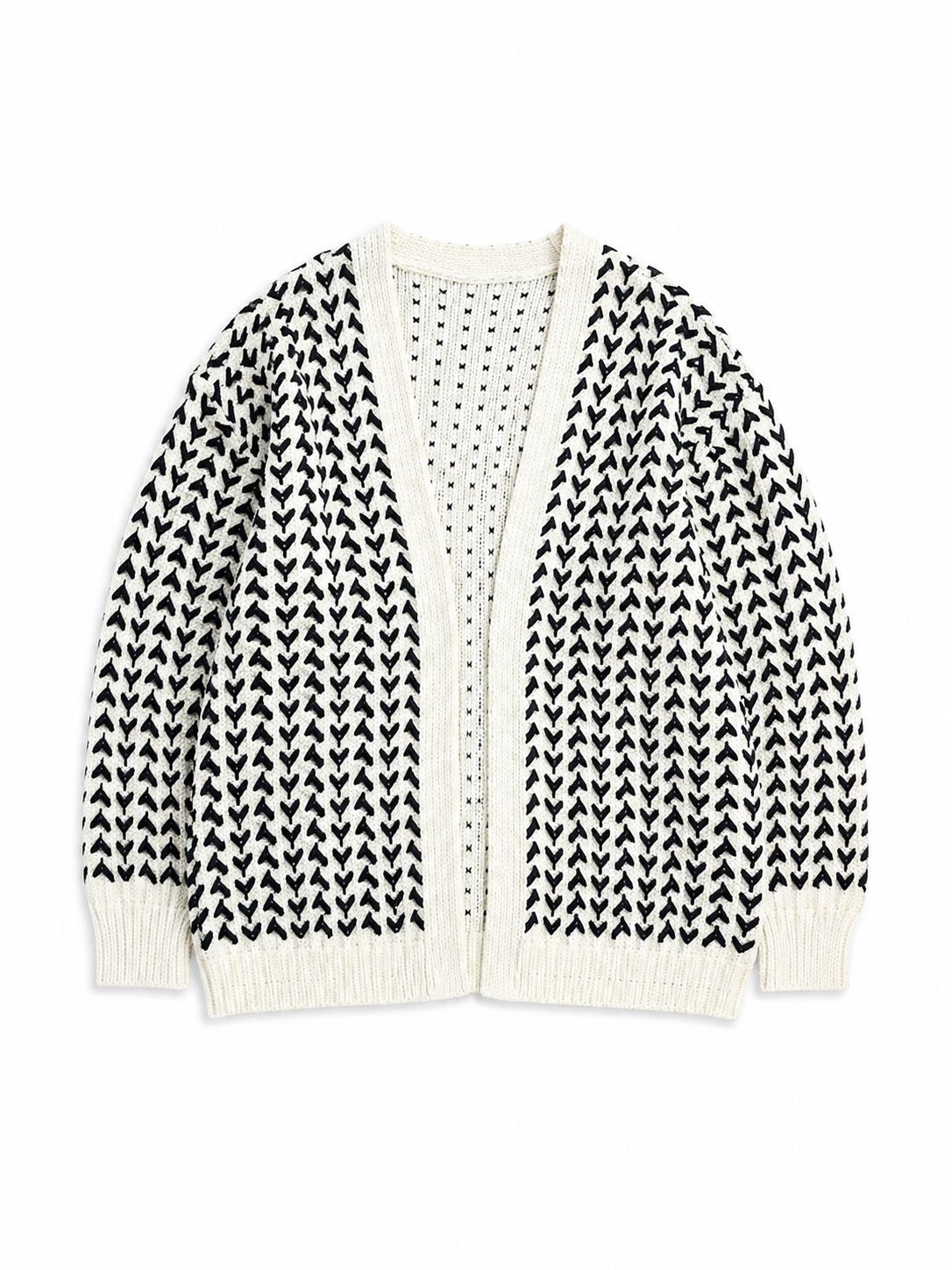 Geometric V-neck Cardigan