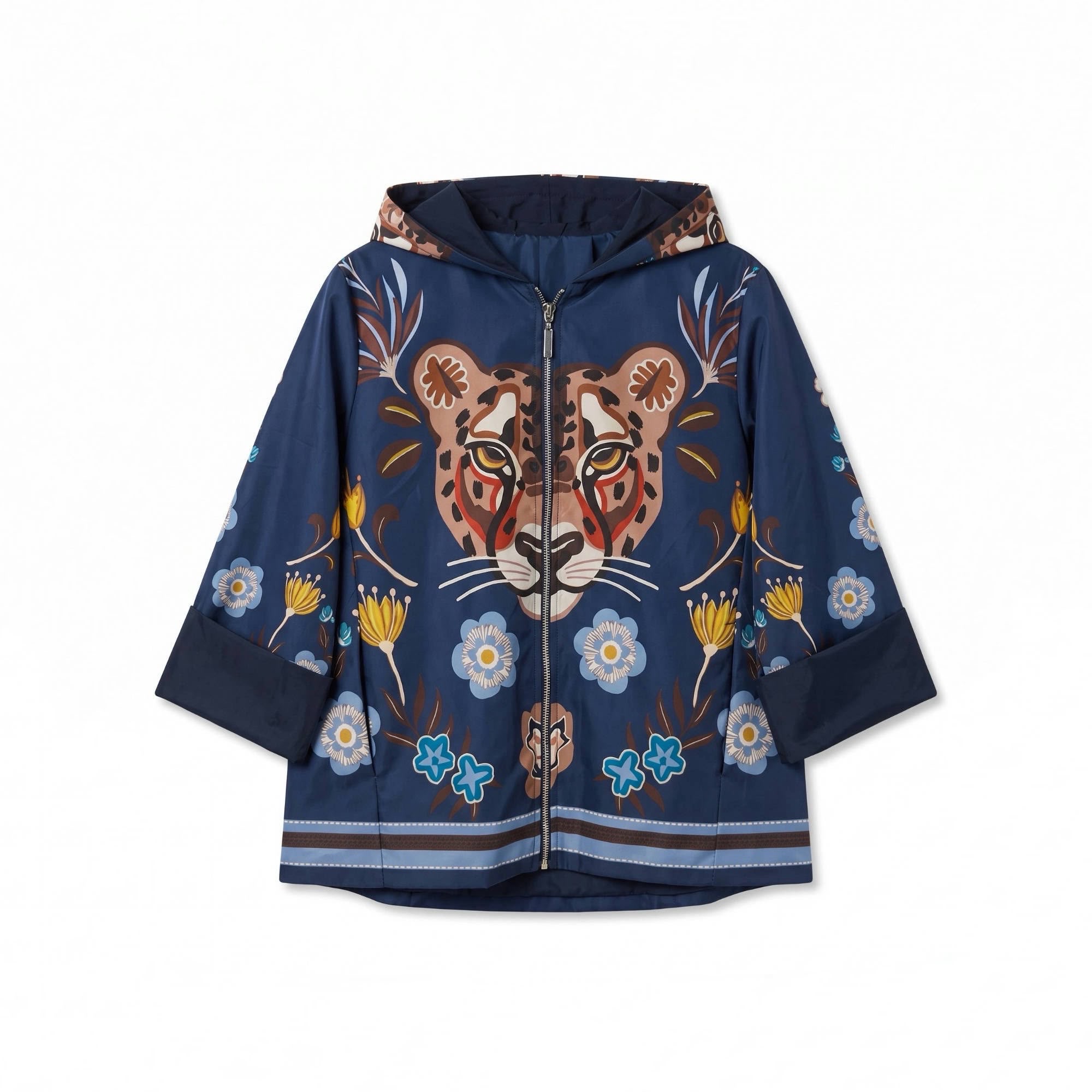 Relaxed Hooded Bomber Jacket