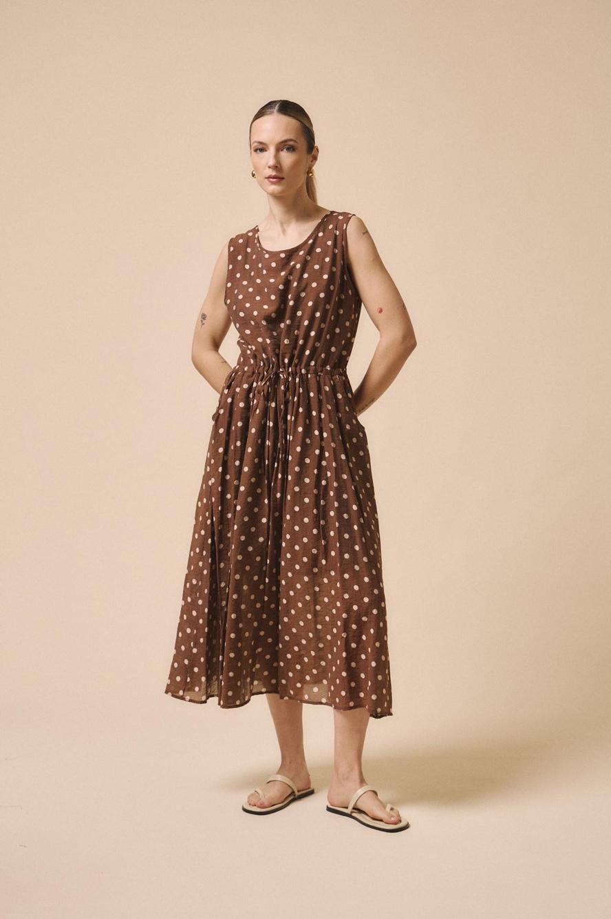 Midi Dress with Drawstring