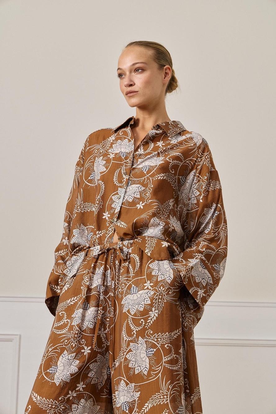 Oversized Floral Print Shirt