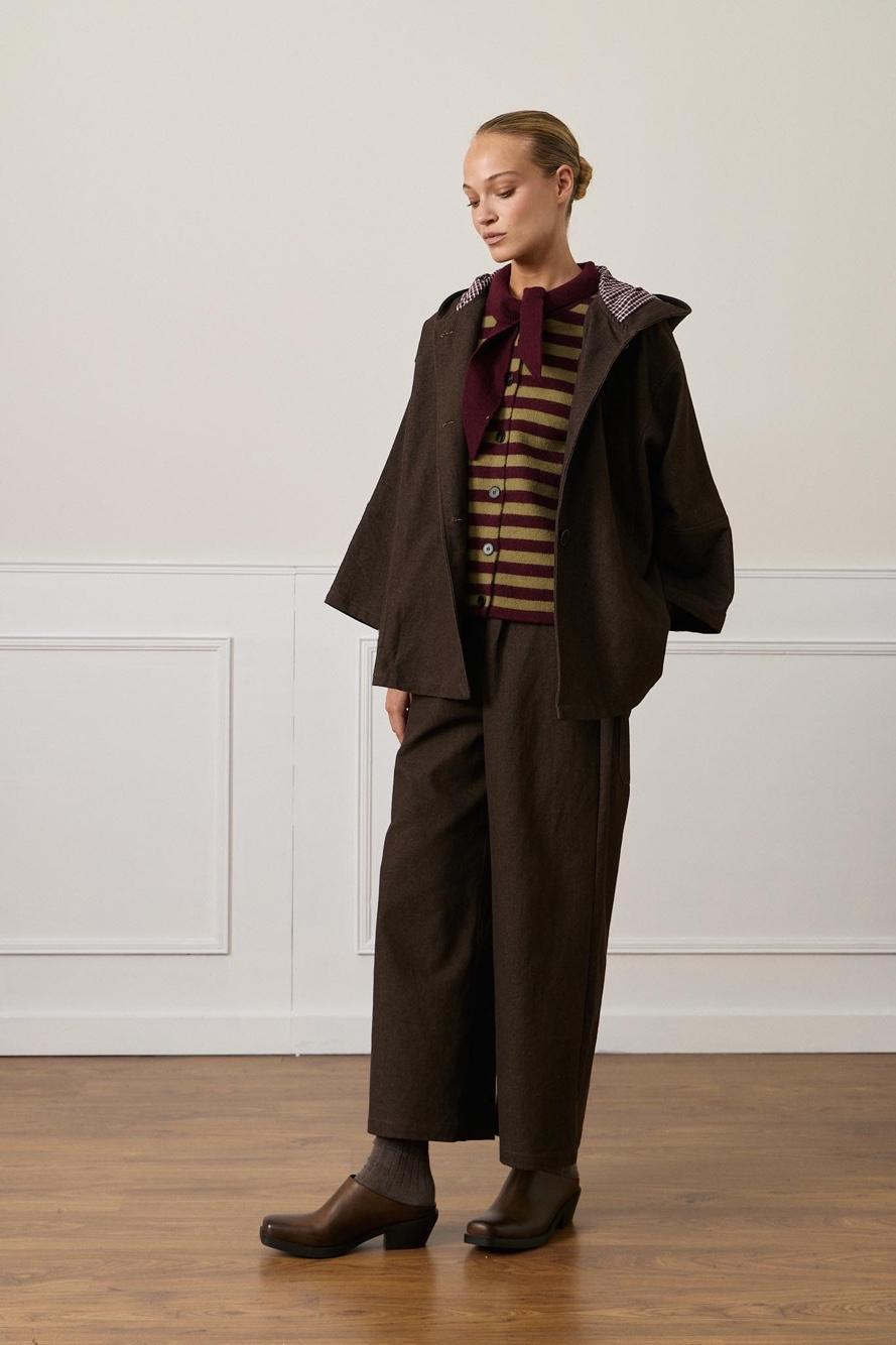 Wide Leg Pleated Trousers