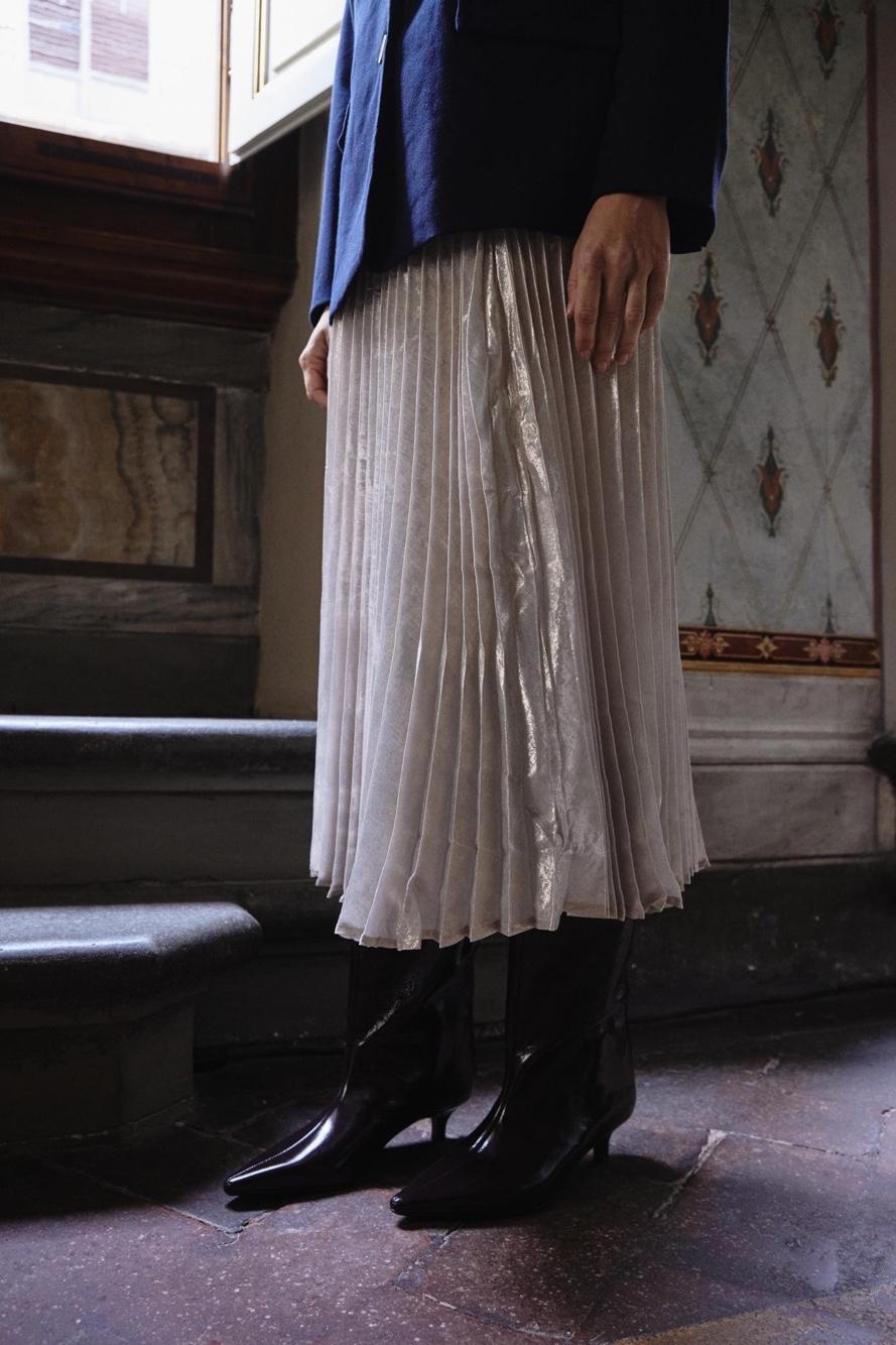 Pleated Midi Skirt