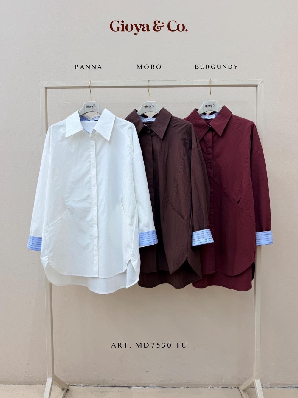 Long Oversize Shirt with Shirt Collar