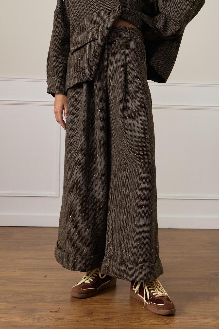 Straight Wool-Blend Trousers