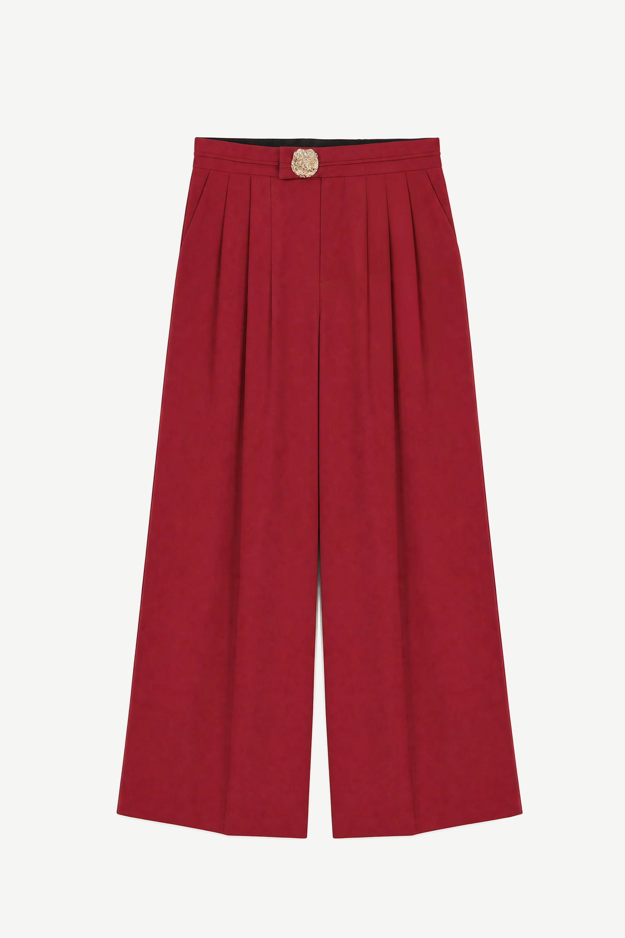 Wide-Leg Pleated Trousers