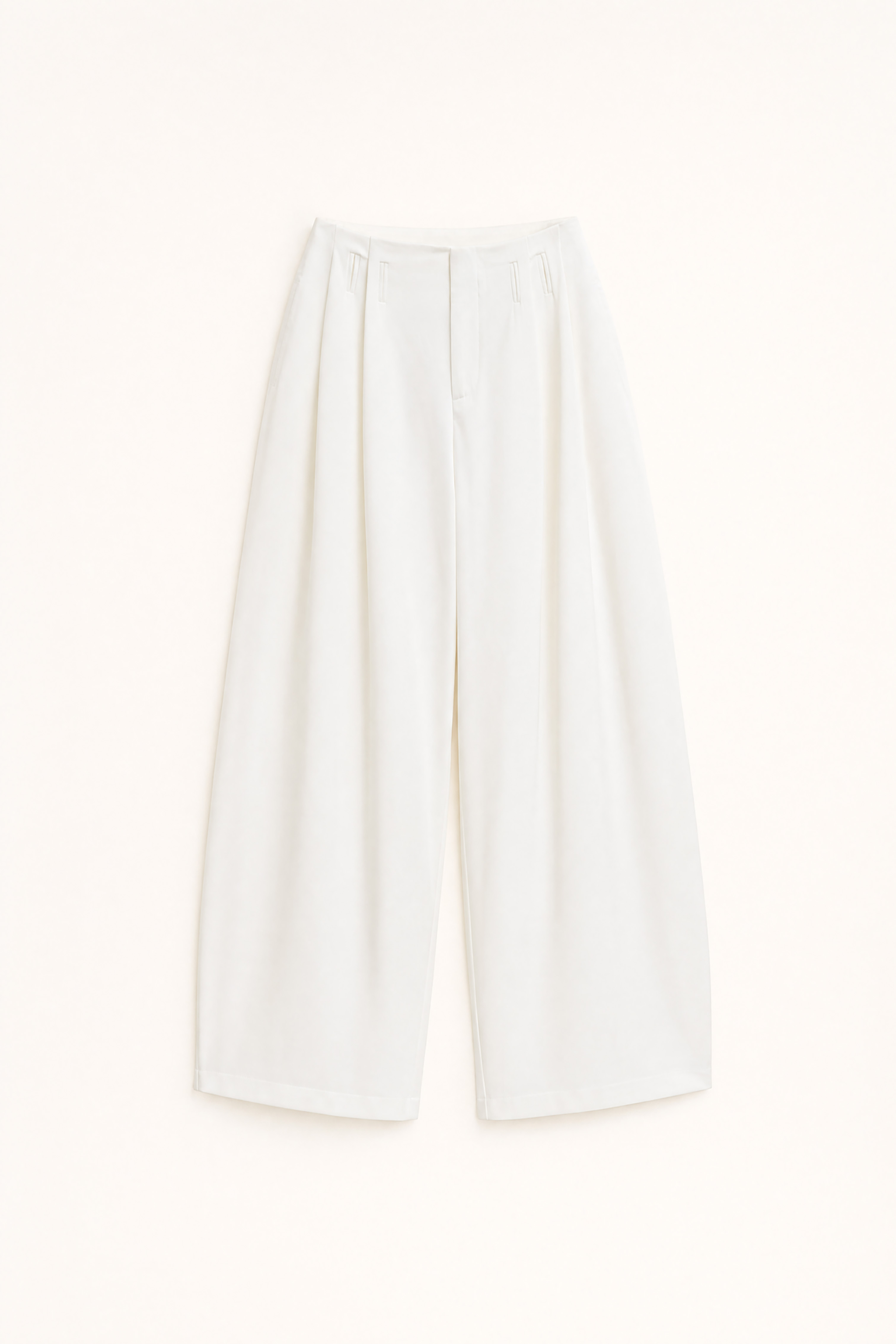 Wide Trousers with Front Pleats