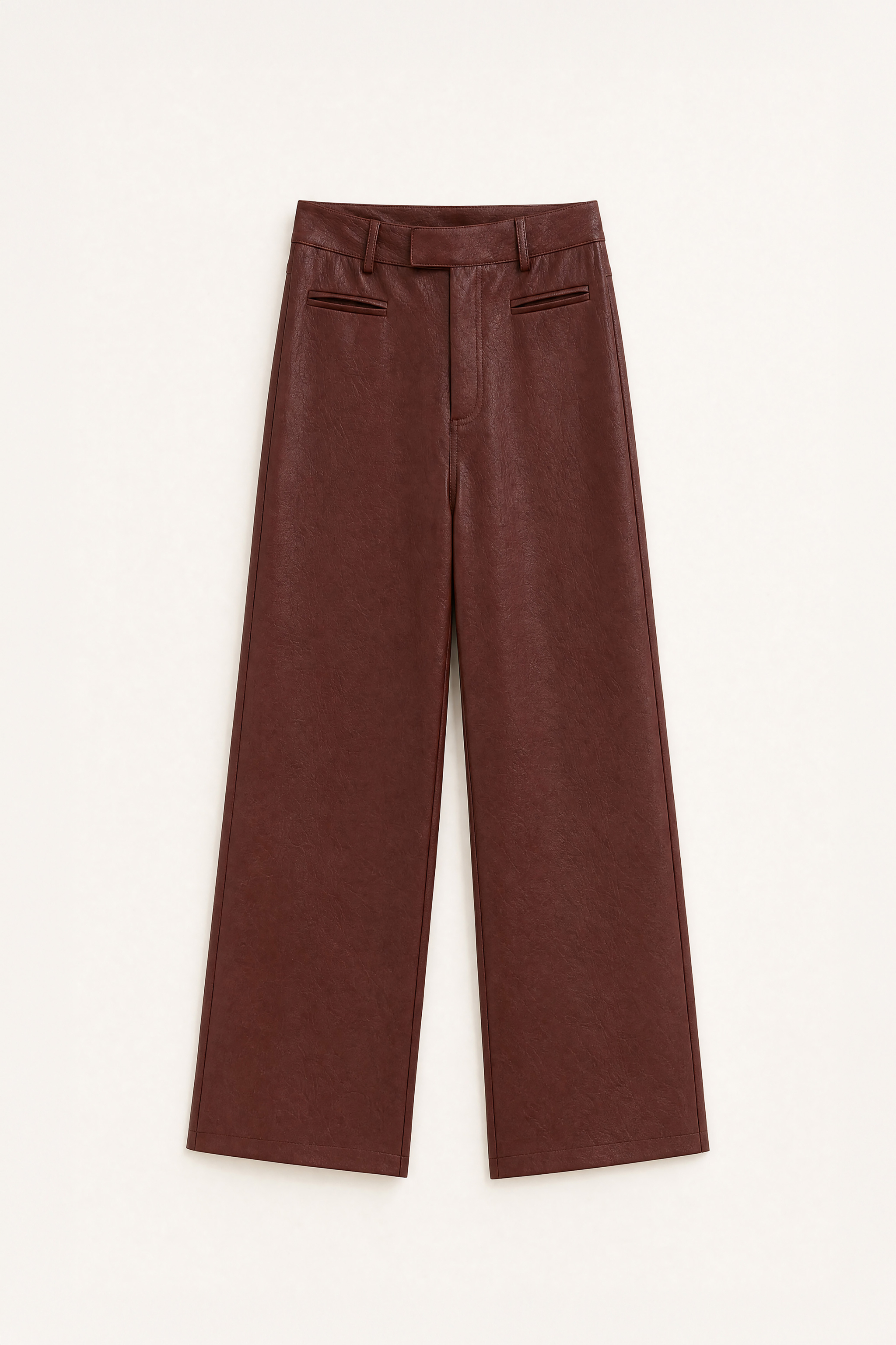 Wide-Leg Eco-Leather Trousers