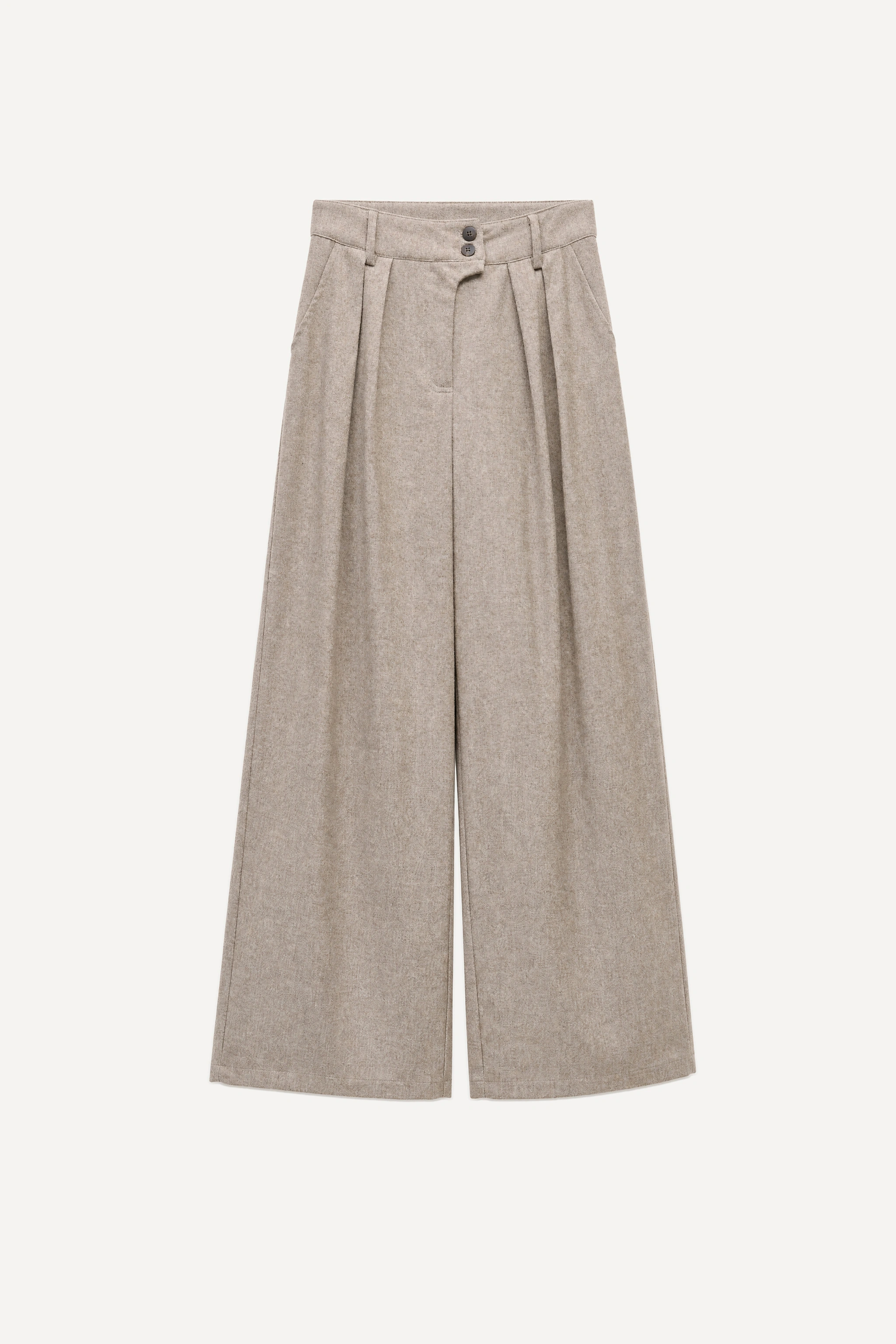 Wide-Leg Pleated Trousers