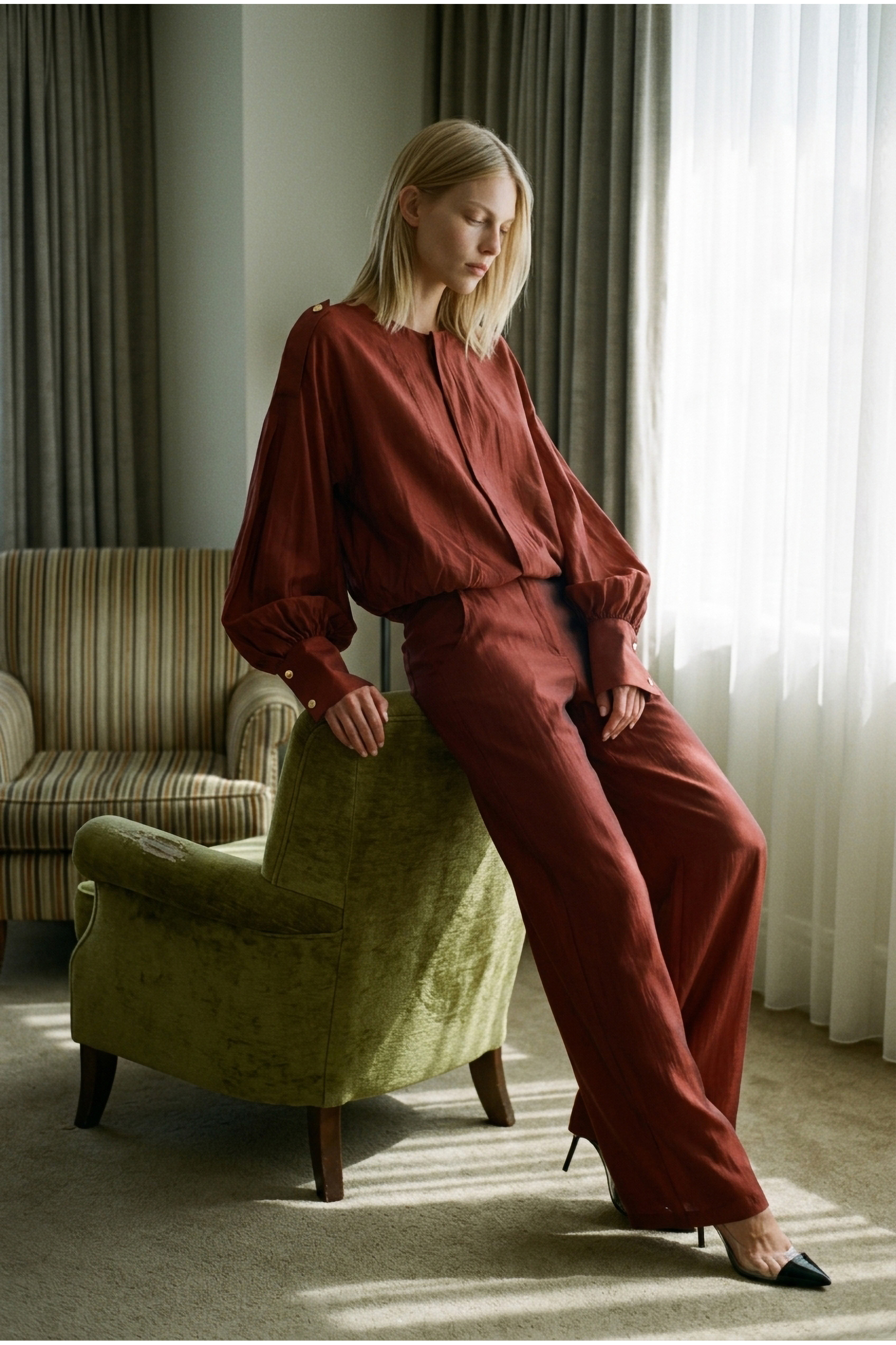 Wide High‑Waist Trousers