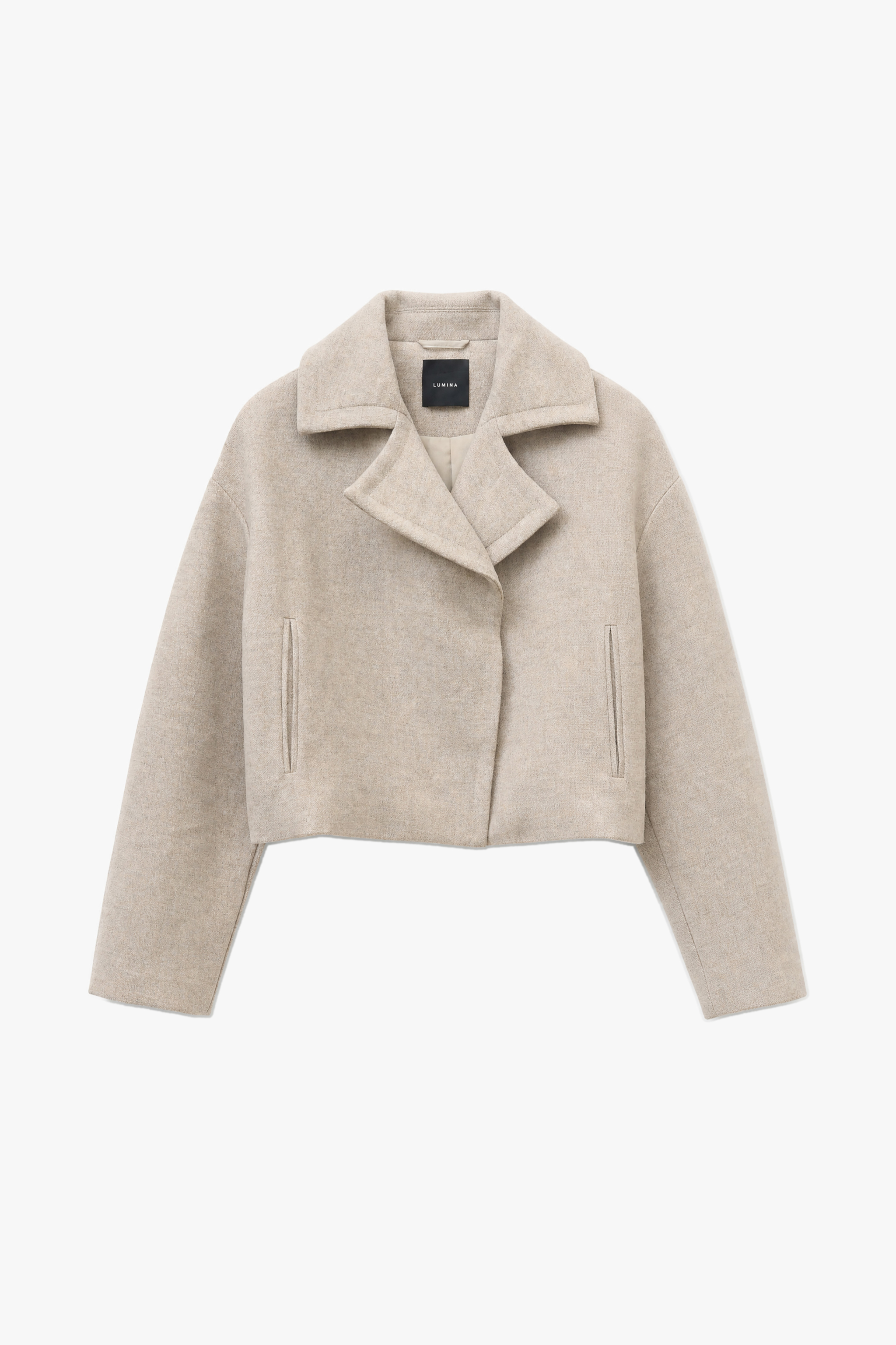 Oversize Cropped Jacket with Collar