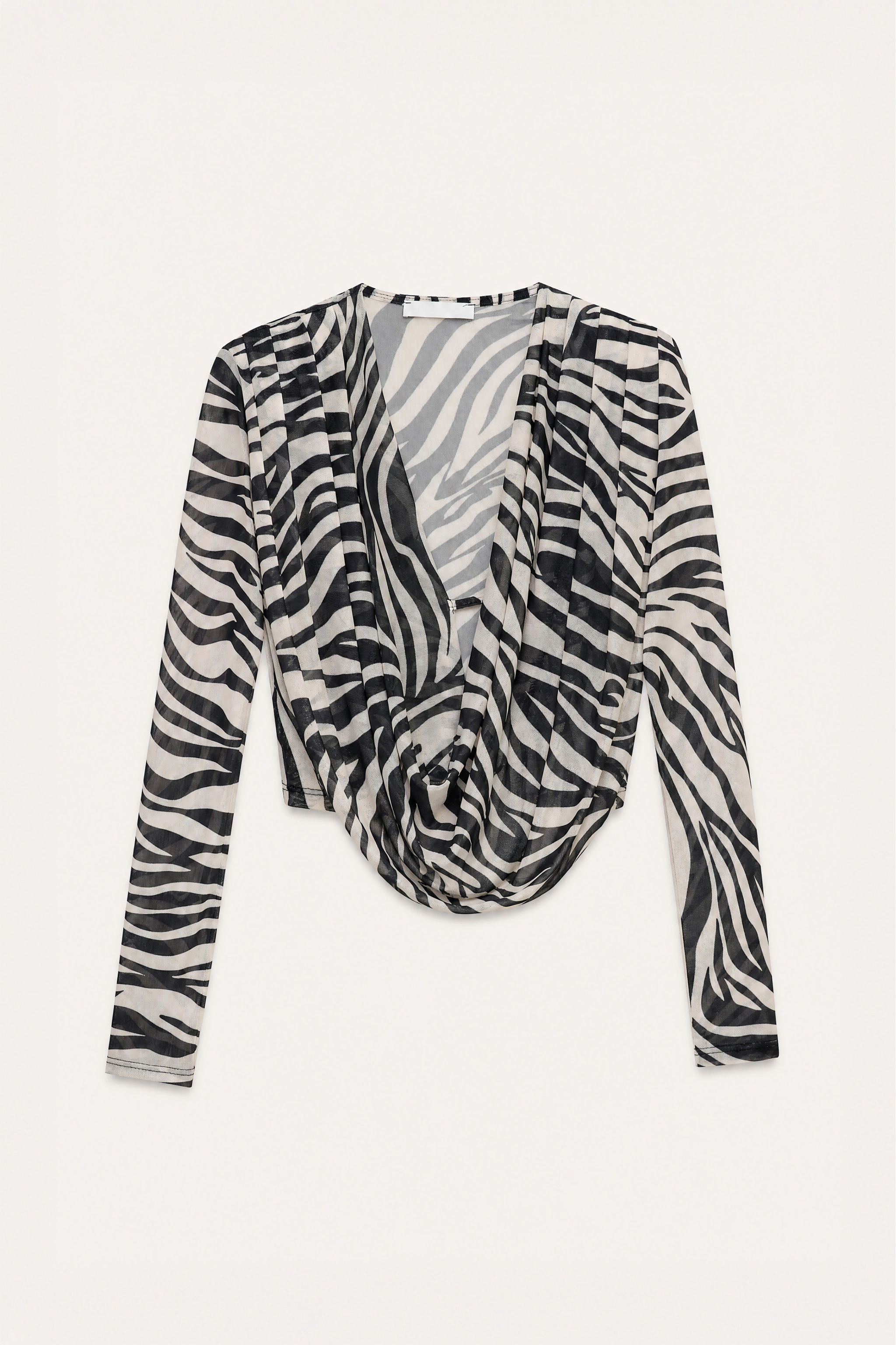 Cropped Ruched V‑Neck Top