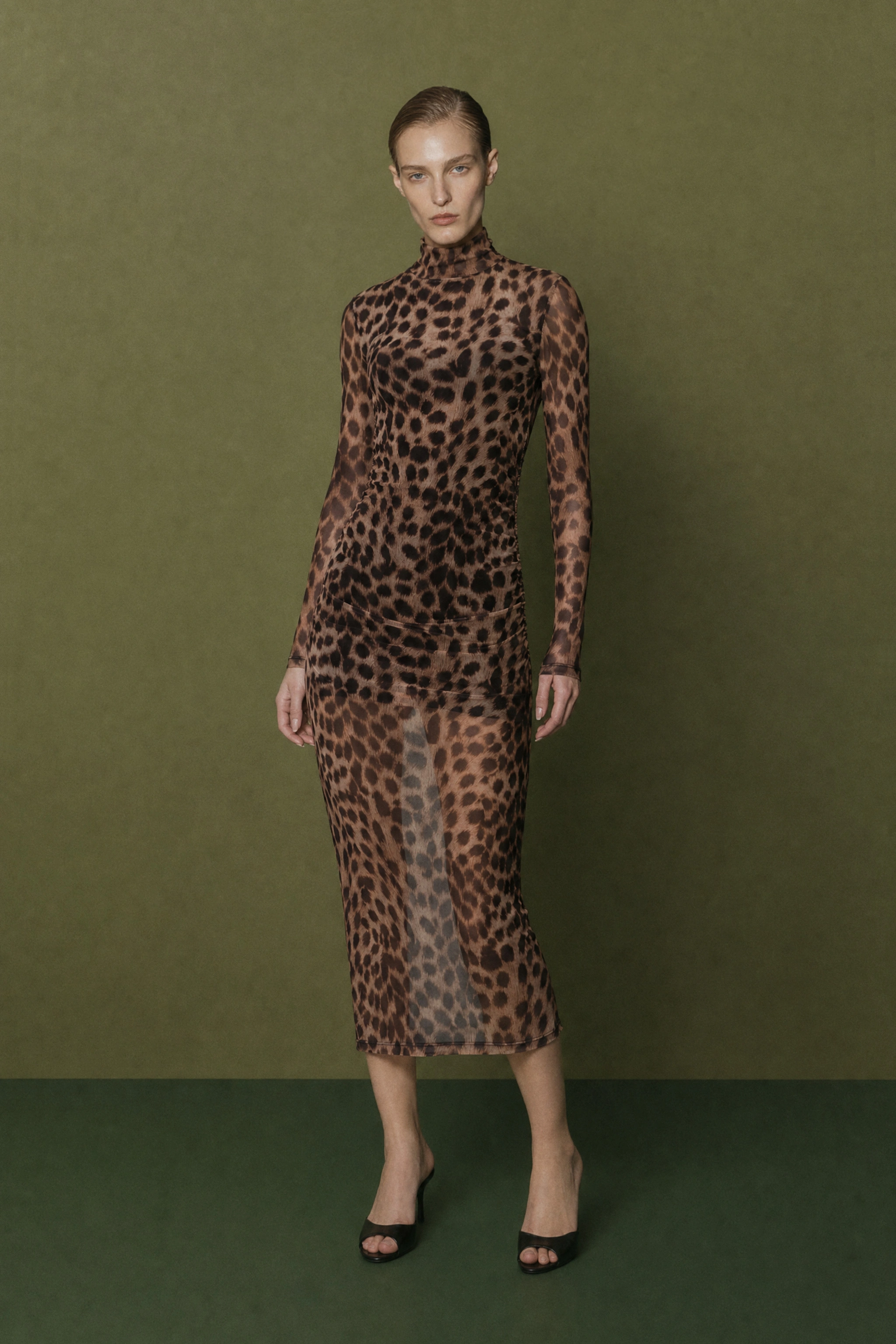 Pencil Dress with Mock Neck