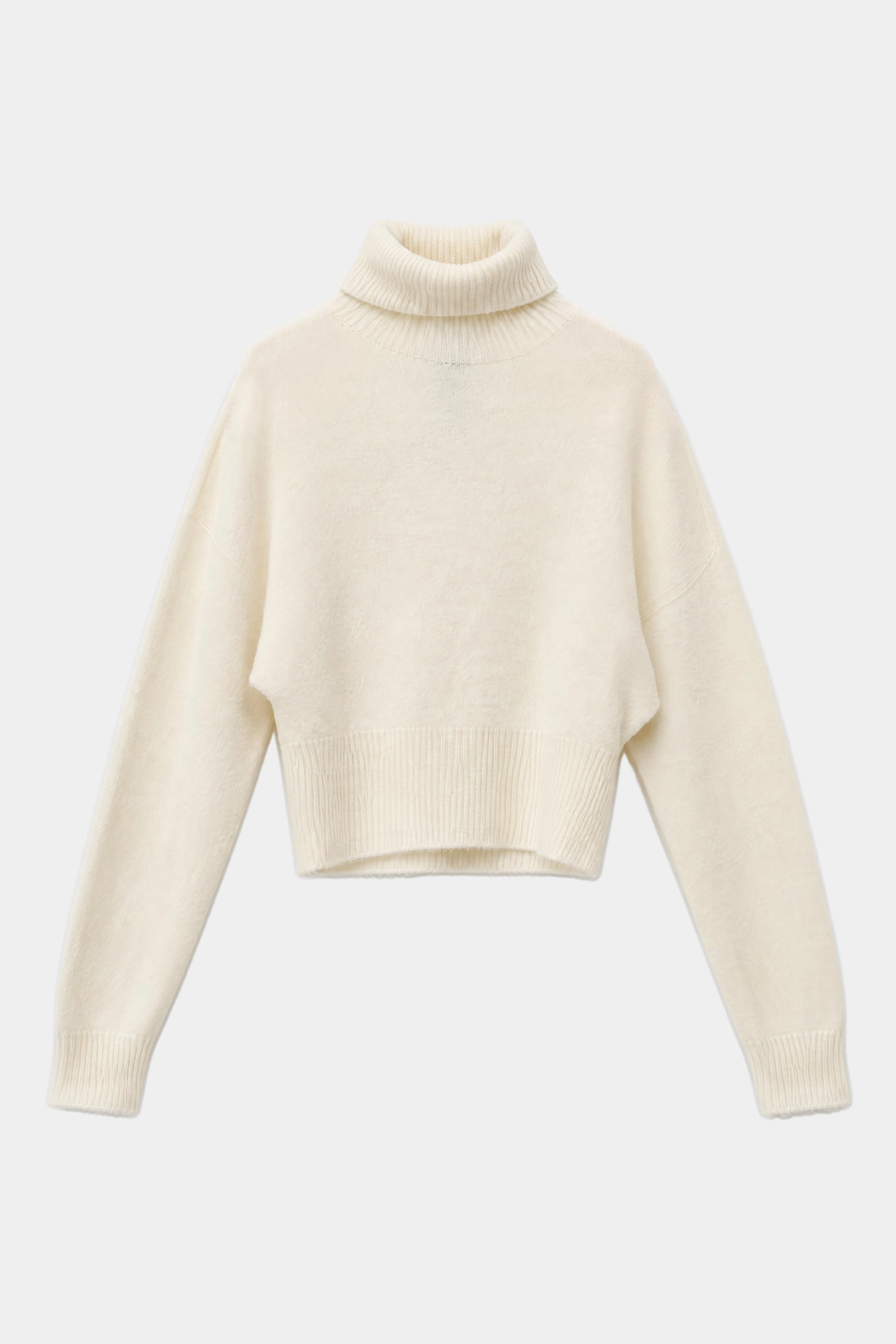 Oversize Cropped Turtleneck Sweater