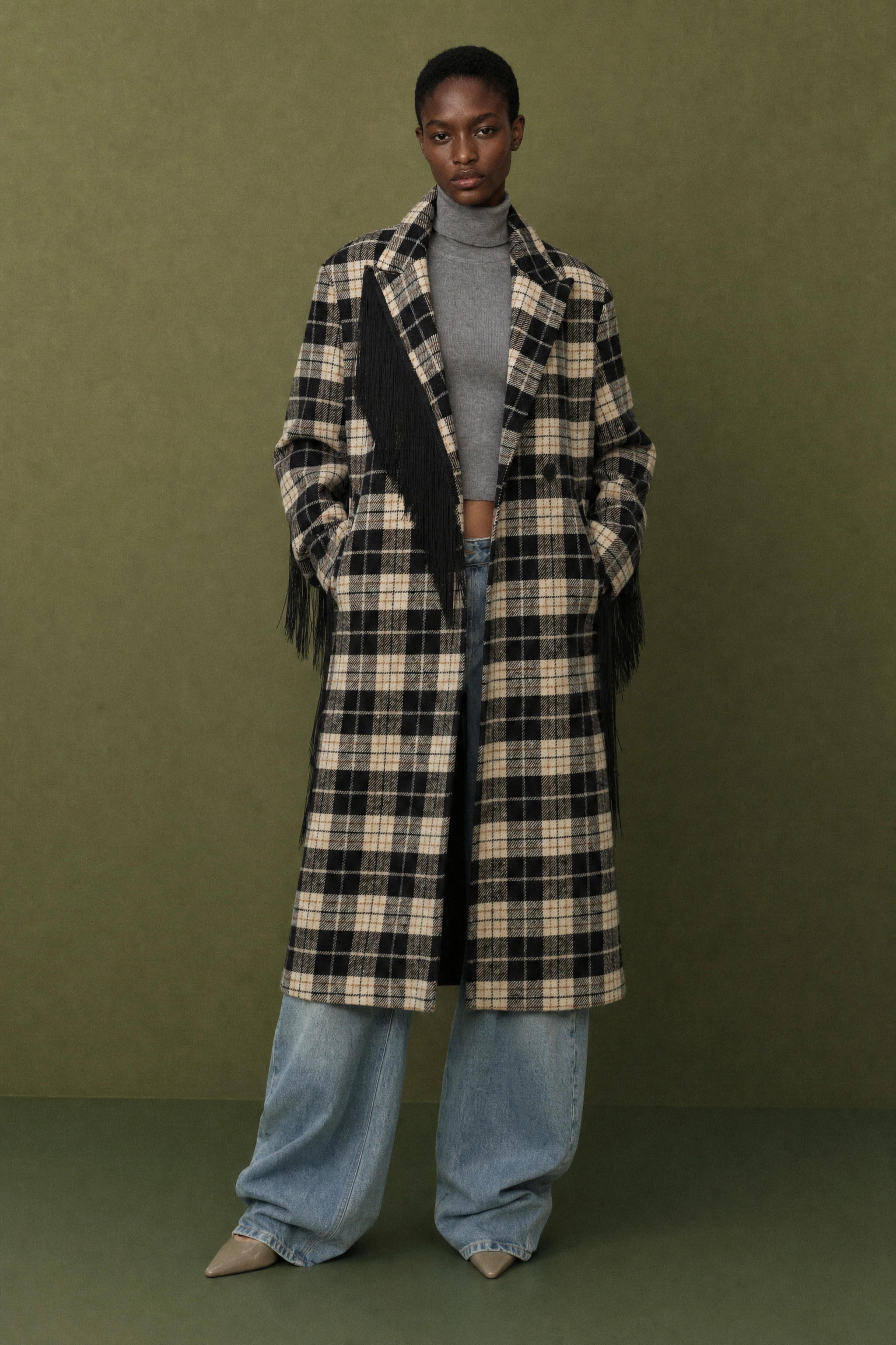 Checked Maxi Coat
